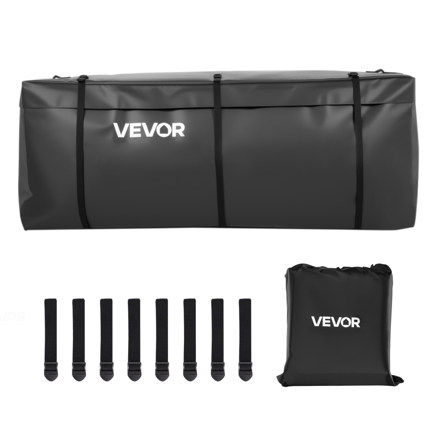 VEVOR 59.84 x 23.9 x 24.02 in Hitch Cargo Carrier Bag, Waterproof 840D PVC,, Heavy Duty Cargo Bag for Truck Bed Storage with 8 Reinforced Straps