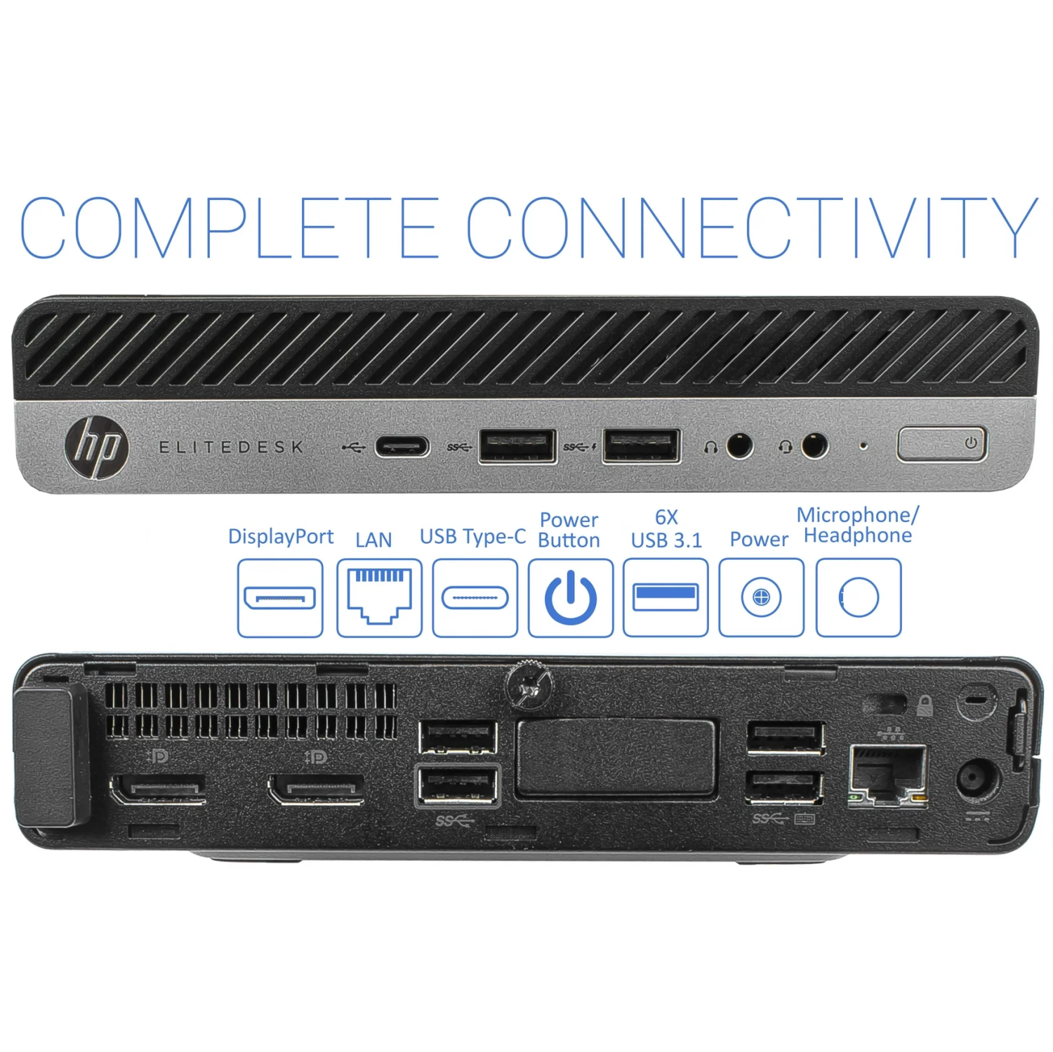 HP EliteDesk 800 G4 Mini / i5-8500T 2.1GHz / 16GB RAM / 512GB SSD / Windows 11 Pro / WiFi - Business Mini Desktop PC - Refurbished