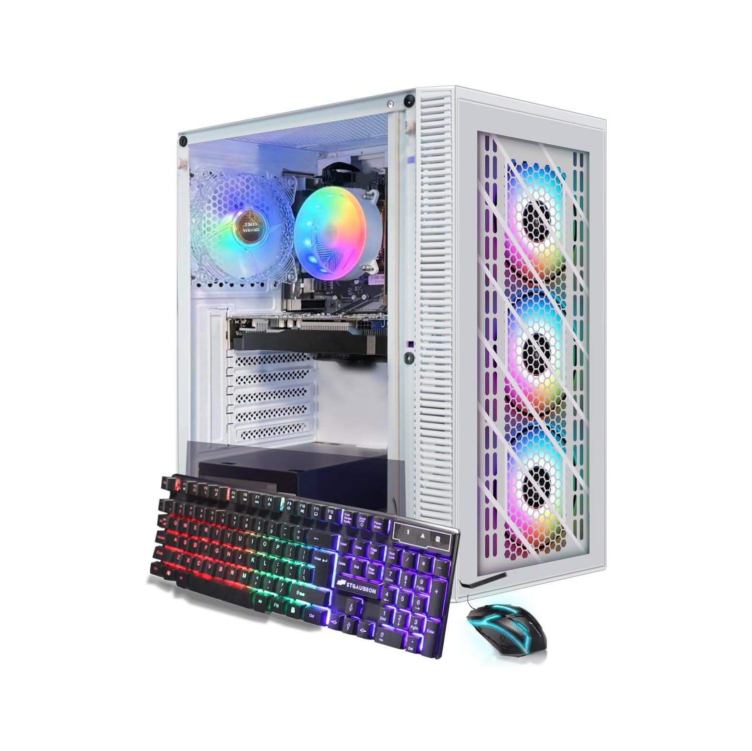 STGAubron Gaming Desktop PC, Intel Core i7 8th Gen up to 4.1GHz, GeForce GTX 1660 Super 6G, 16G DDR4 RAM, 1T SSD, WIN11H