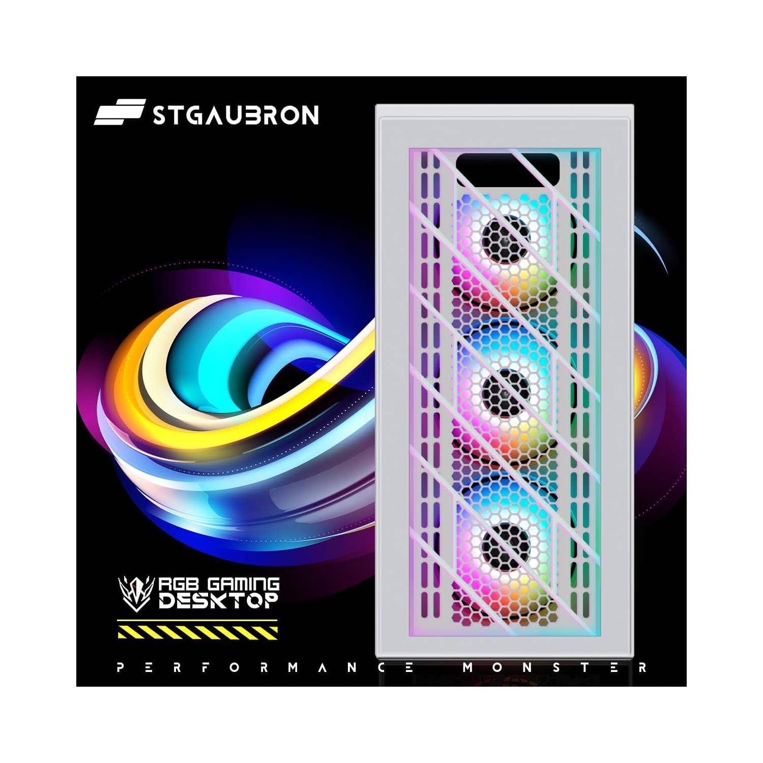 STGAubron Gaming Desktop PC, Intel Core i7 8th Gen up to 4.1GHz, GeForce GTX 1660 Super 6G, 16G DDR4 RAM, 1T SSD, WIN11H