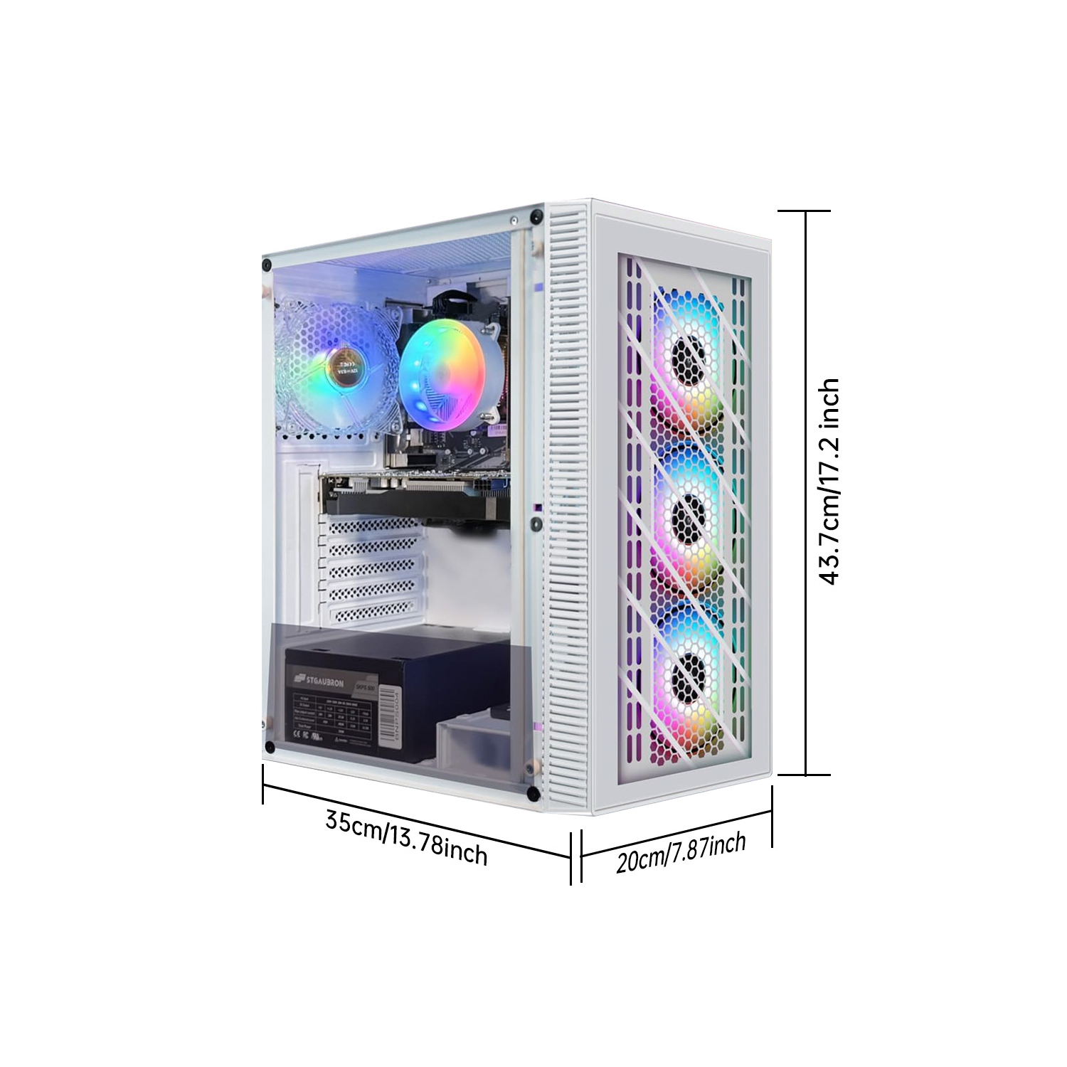 STGAubron Gaming Desktop PC, Intel Core i7 8th Gen up to 4.1GHz, GeForce GTX 1660 Super 6G, 16G DDR4 RAM, 1T SSD, WIN11H