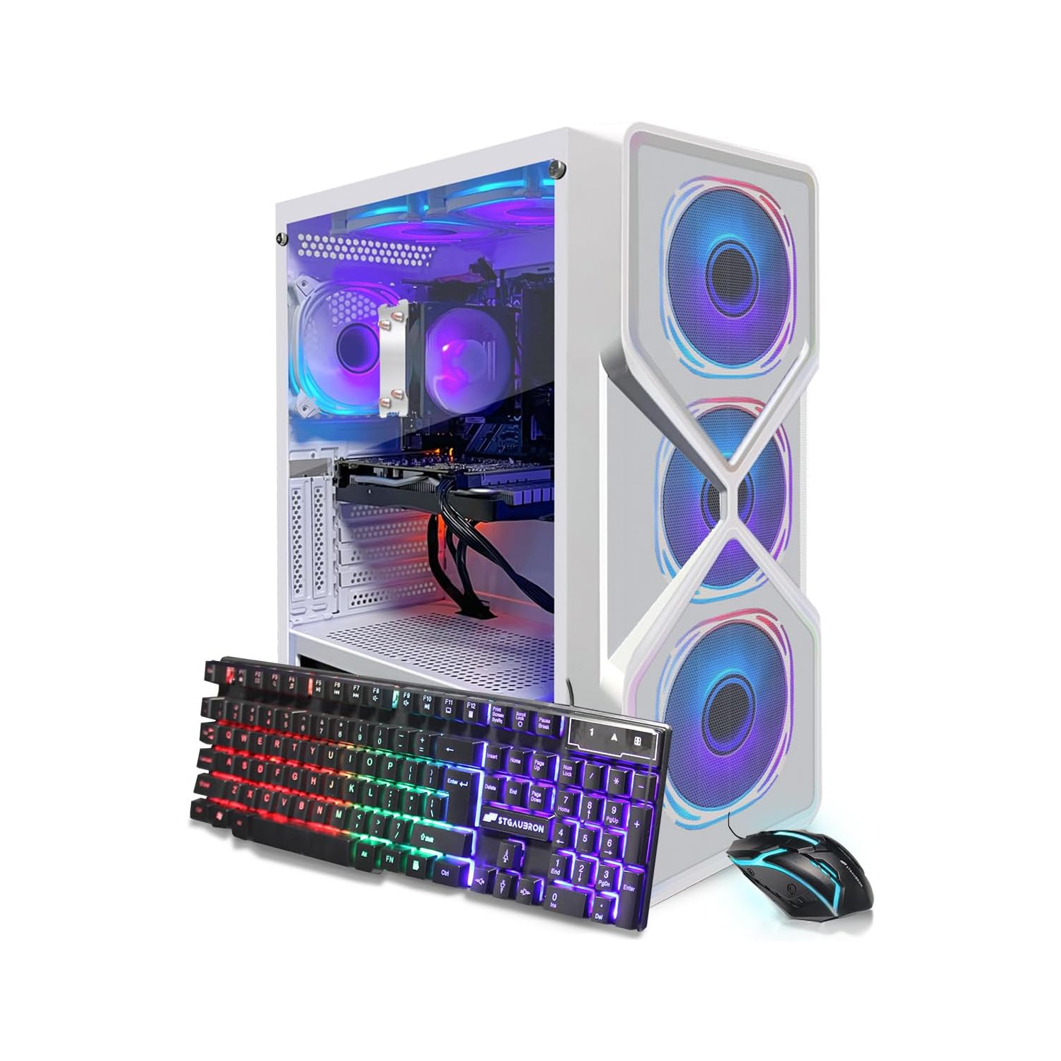 STGAubron Gaming PC Computer Desktop, AMD Ryzen 5 5500G up to 4.2G, GeForce RTX 2060 6G, 16G DDR4 RAM, 1TB SSD, WIN11H