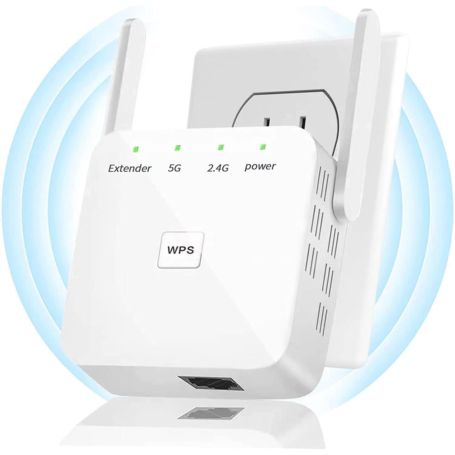 Faster WiFi Extender, WiFi Repeater, Covers Up to 10000 Sq.ft and 80 Devices, Internet Booster - with Ethernet Port, Quick Setup, Home Wireless