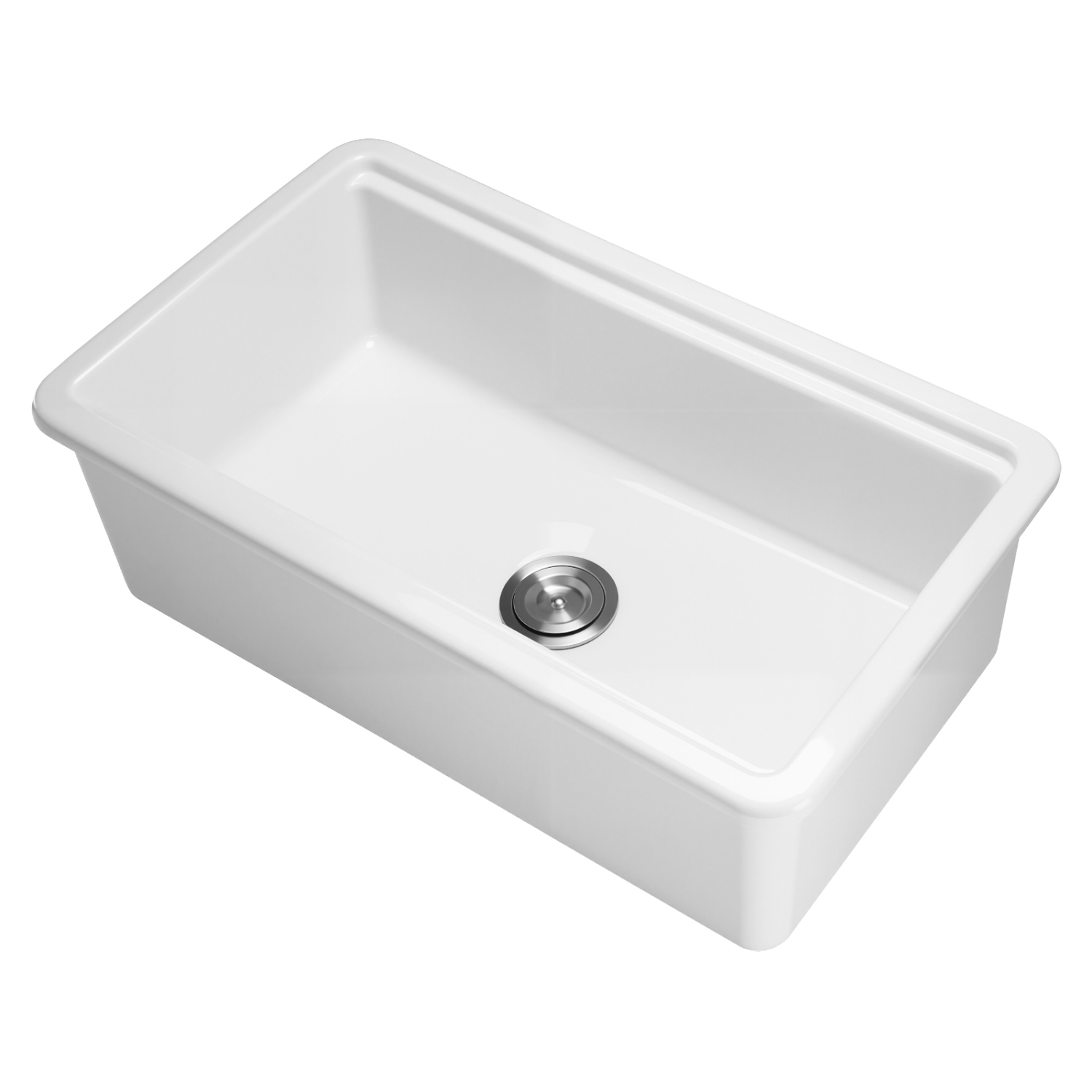VEVOR 33x19 inch Farmhouse Sink, White Sink Workstation, Fireclay Topmount Undermount Basin, Drop-In Single Bowl Basin with Multiple Accessories,