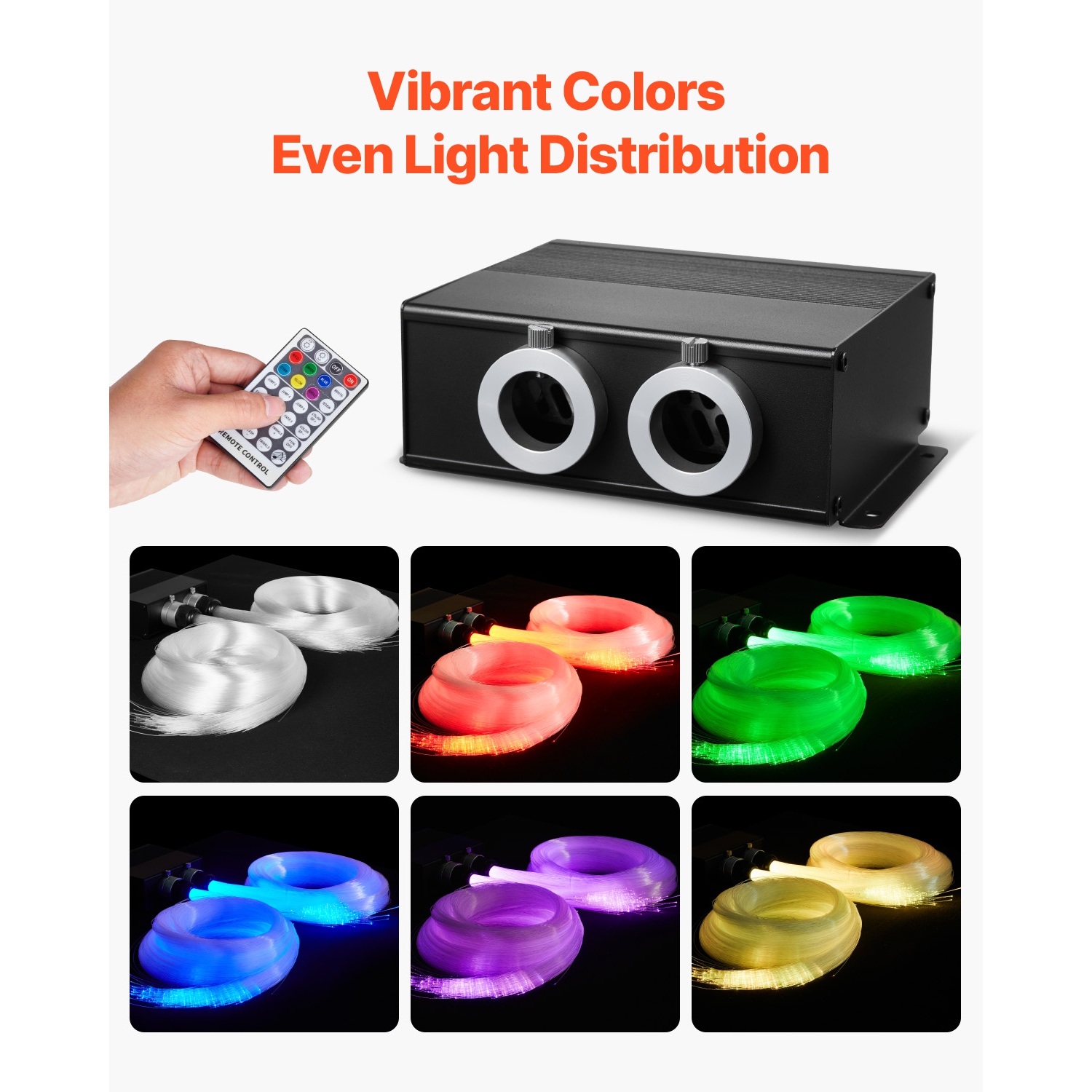 VEVOR 900 pcs 0.03 in 9.8 ft Starlight Headliner Kit,20W Twinkle Fiber Optic Star Ceiling Lights for Car, Bluetooth APP, Remote Control,RGBW Light