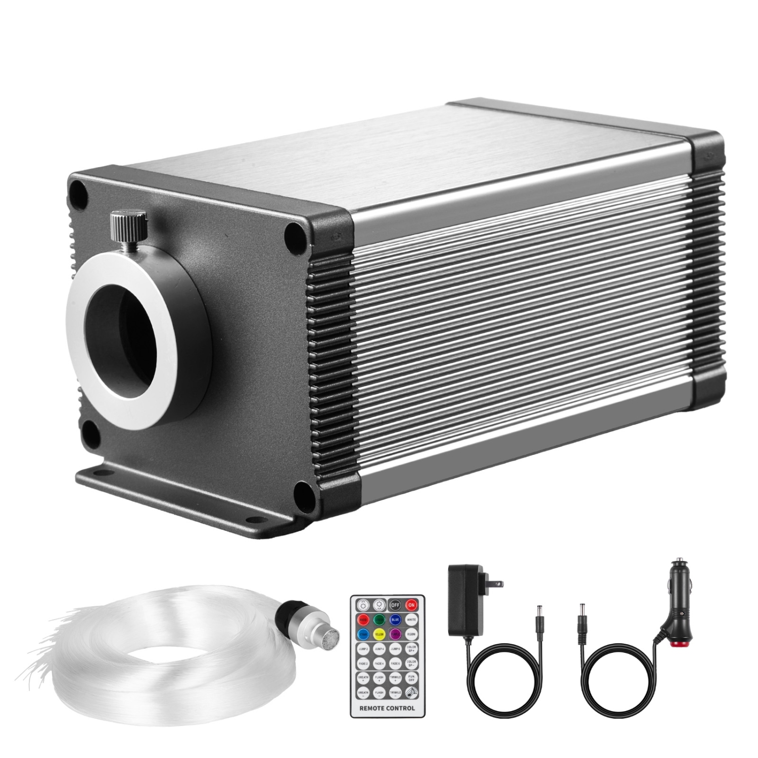 VEVOR 450 pcs 0.03 in 9.8 ft 16W Starlight Headliner Kit,Twinkle Fiber Optic Star Ceiling Lights for Car,Sound Activated, RGBW Light Engine, for Home