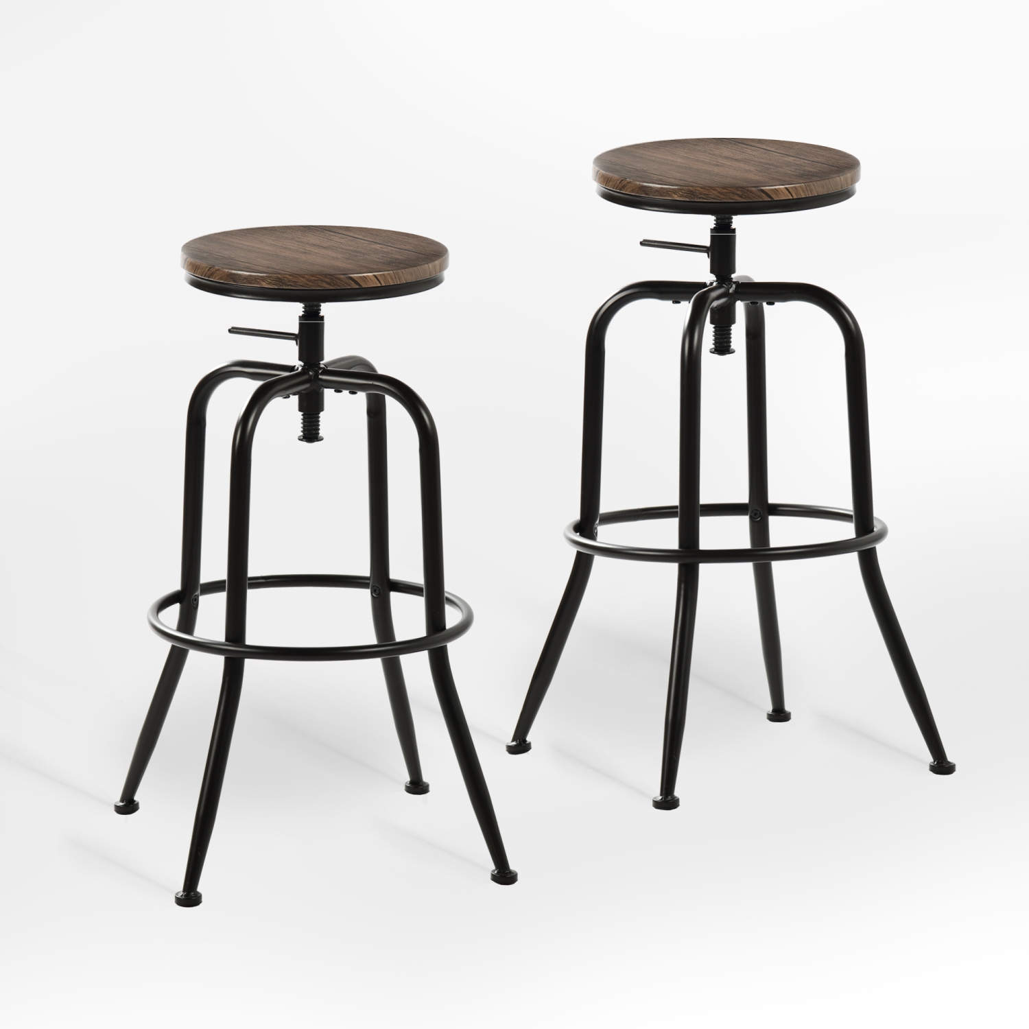 Homy Casa – Ensemble de 2 tabourets de bar industriels avec hauteur réglable et conception ergonomique pour les postes d'outils, les lignes