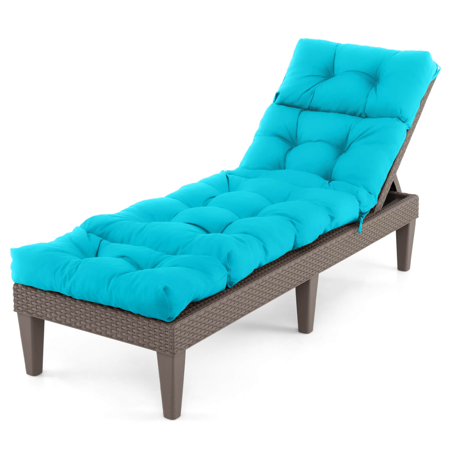 Coussin de chaise longue inclinable rembourré 73&nbsp;po Costway 2 PCS intérieur noir/orange foncé/gris/orange/brun/beige