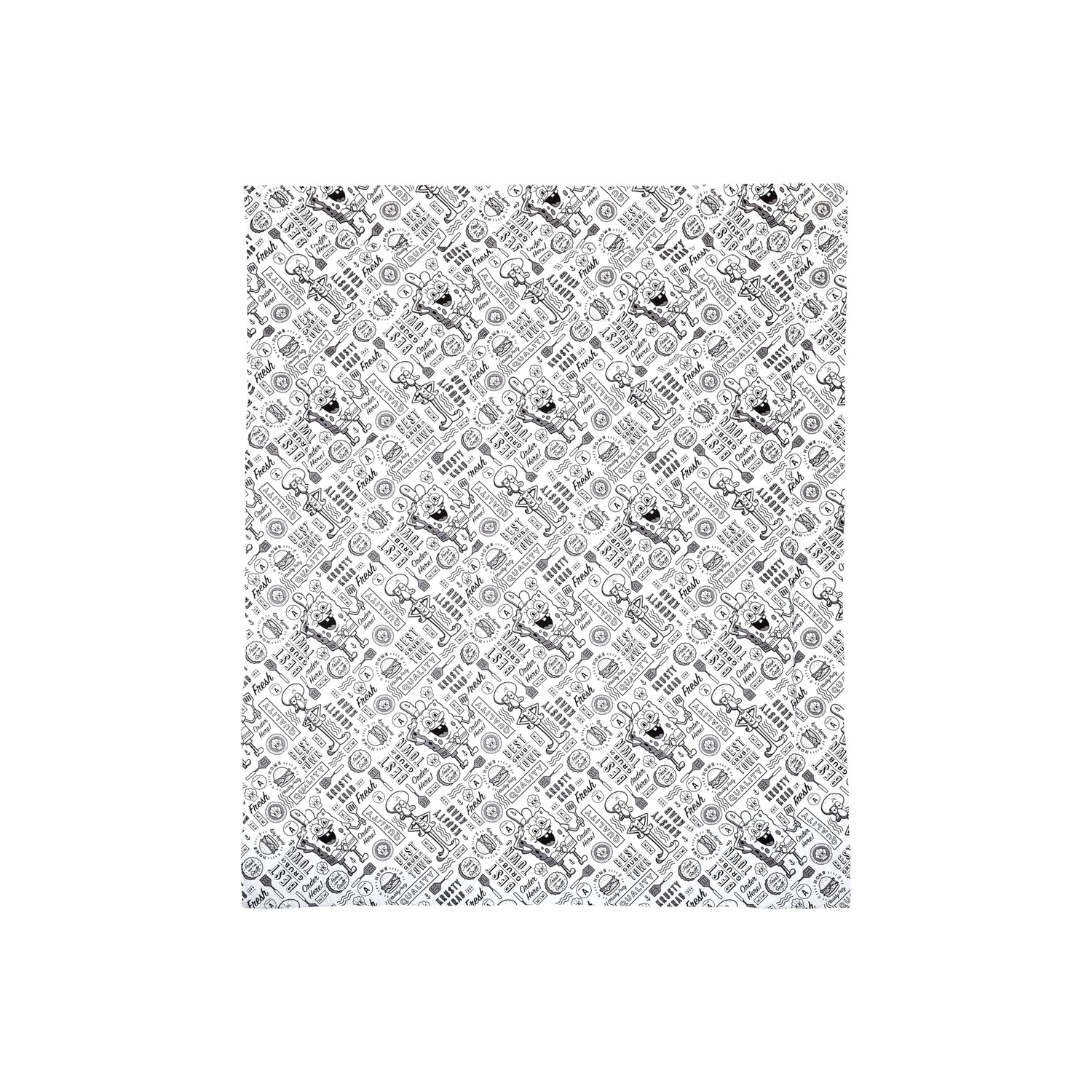 Ensemble de literie pour lit simple SpongeBob Squarepants – Ensemble 4 pièces pour enfants avec couvre-lit, drap-housse, drap plat et taie d'oreiller