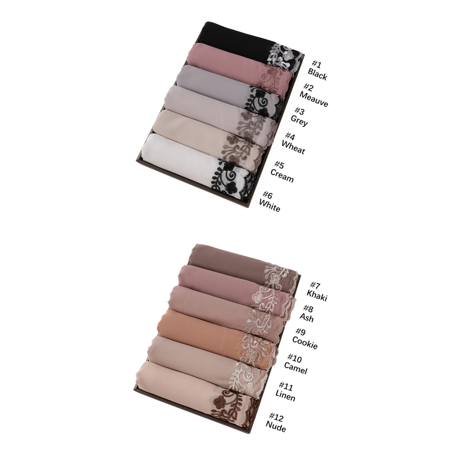 Brodery Lace Chiffon Hijabs pour femme Vine Heavy Pearl Industry Edge Long Scarf Light Scarf châle Shawl Turban Ramadan