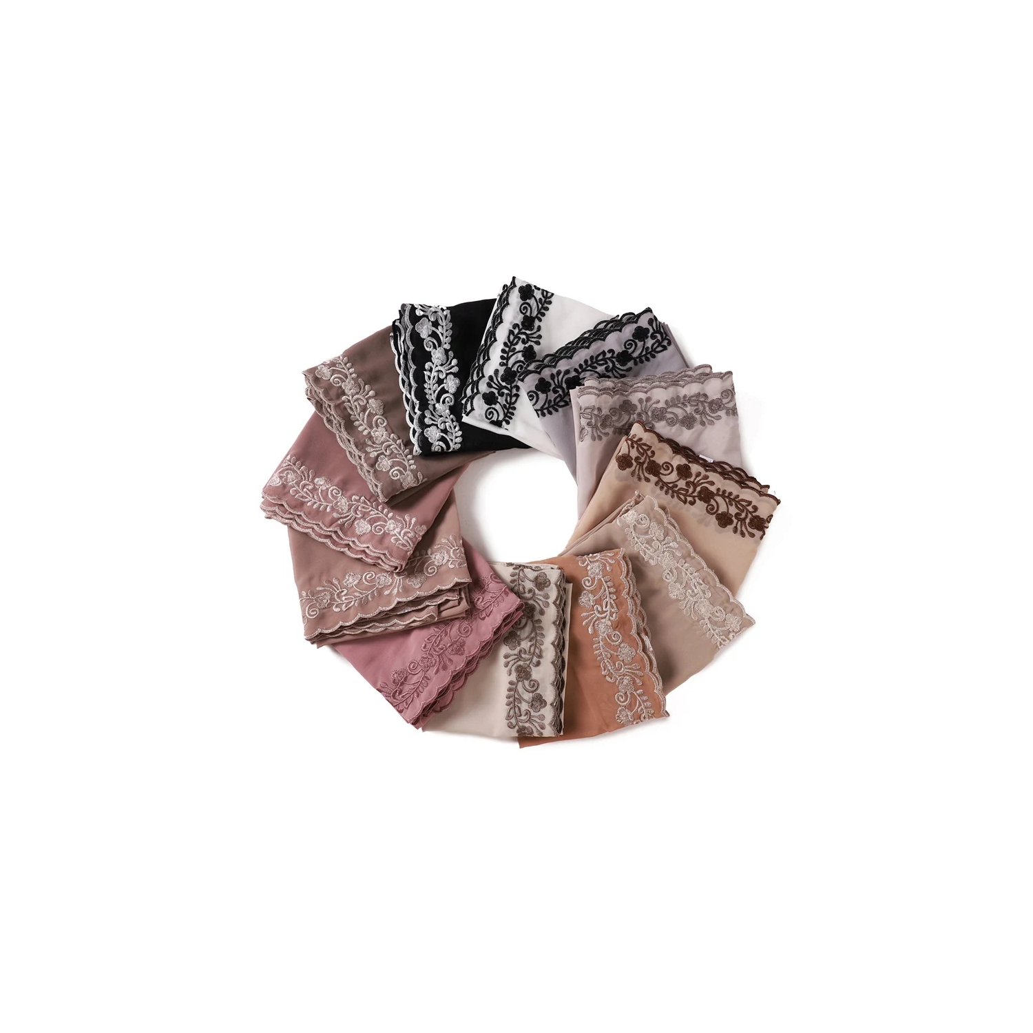 Brodery Lace Chiffon Hijabs pour femme Vine Heavy Pearl Industry Edge Long Scarf Light Scarf châle Shawl Turban Ramadan