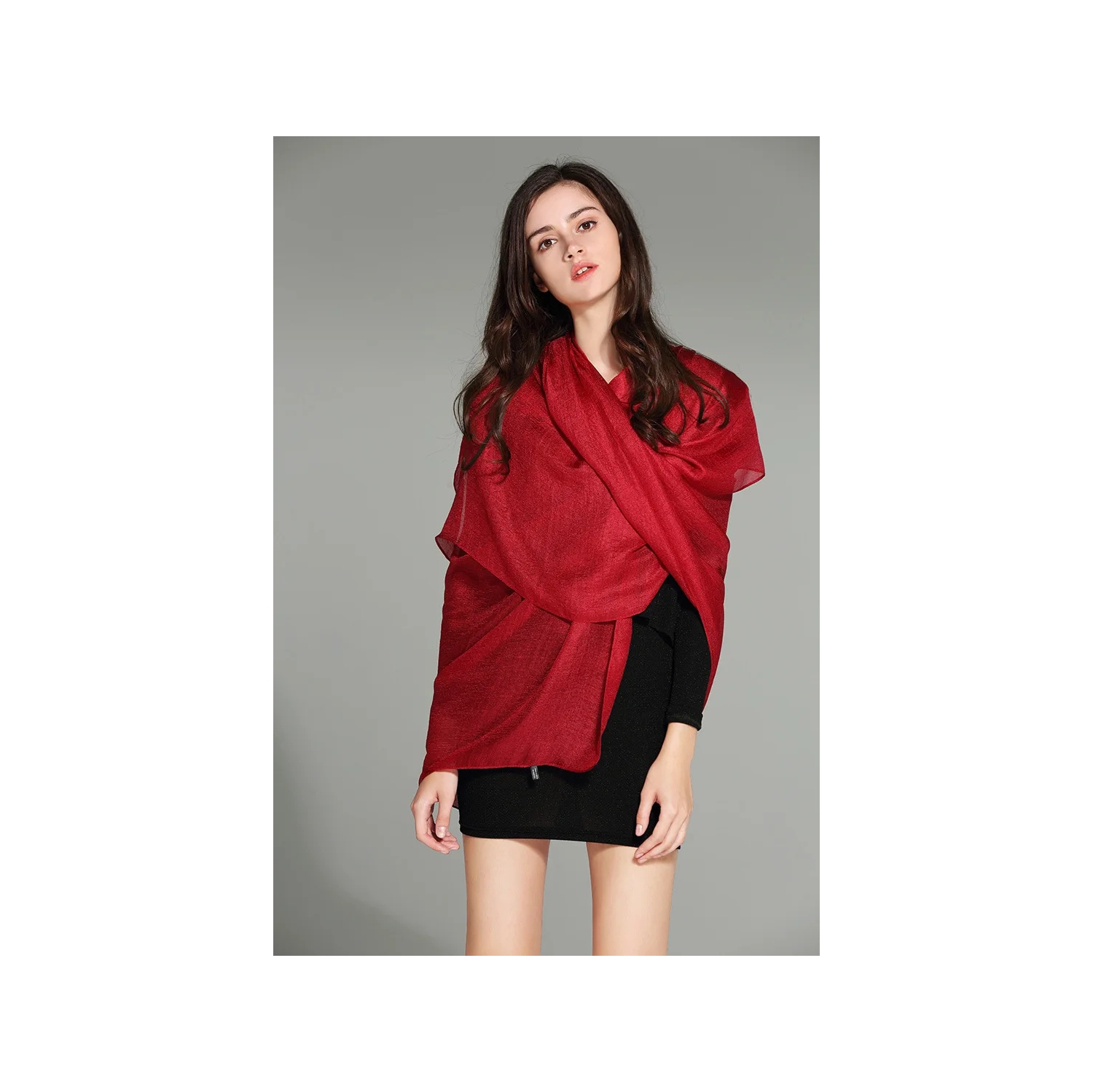 Satin Crepe Chiffon Fabric Women Scarf Pure Luster Color Dutch Linen Shawl Femme All-match Elegant Hijab Femme Soft Schal Mujer Breathable Bufanda