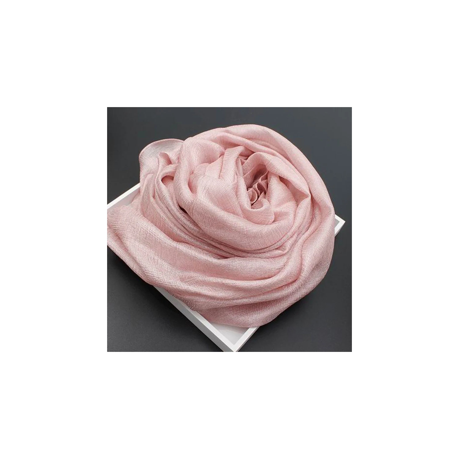 Tissu en mousseline à crêpe satinée pour femmes Écharpe couleur lustre pure lin hollandais châle Femme élégante Hijab Mujer doux Schal Mujer Boufanda