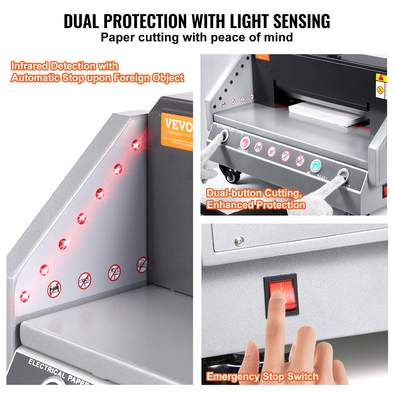 VEVOR 13" /330.2mm Electric Paper Cutter,Cutting Width, 1.57"/40mm Cutting Thickness, Desktop Paper Cutting Machine with Button Control, Electric