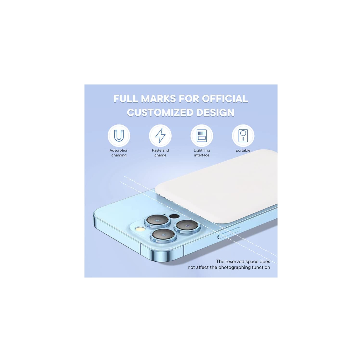 Batterie externe MagSafe Chargeur portable magnétique Fonction de chargement rapide Lightning avec chargement rapide sans fil Chargeur portatif