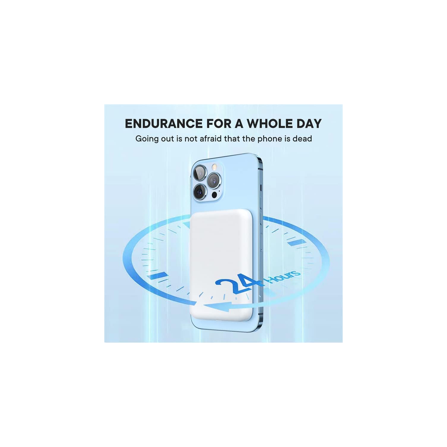 Batterie externe MagSafe Chargeur portable magnétique Fonction de chargement rapide Lightning avec chargement rapide sans fil Chargeur portatif