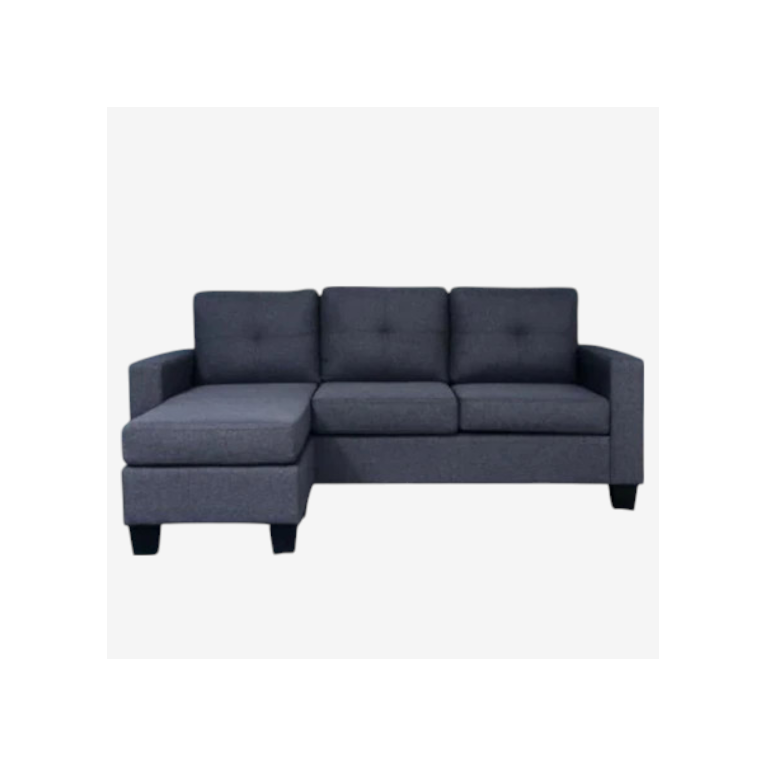 Canapé modulaire recouvert de tissu Emma de Cosmic Homes avec fauteuil réversible – Gris | Ensemble de meubles de salon pour petits espaces