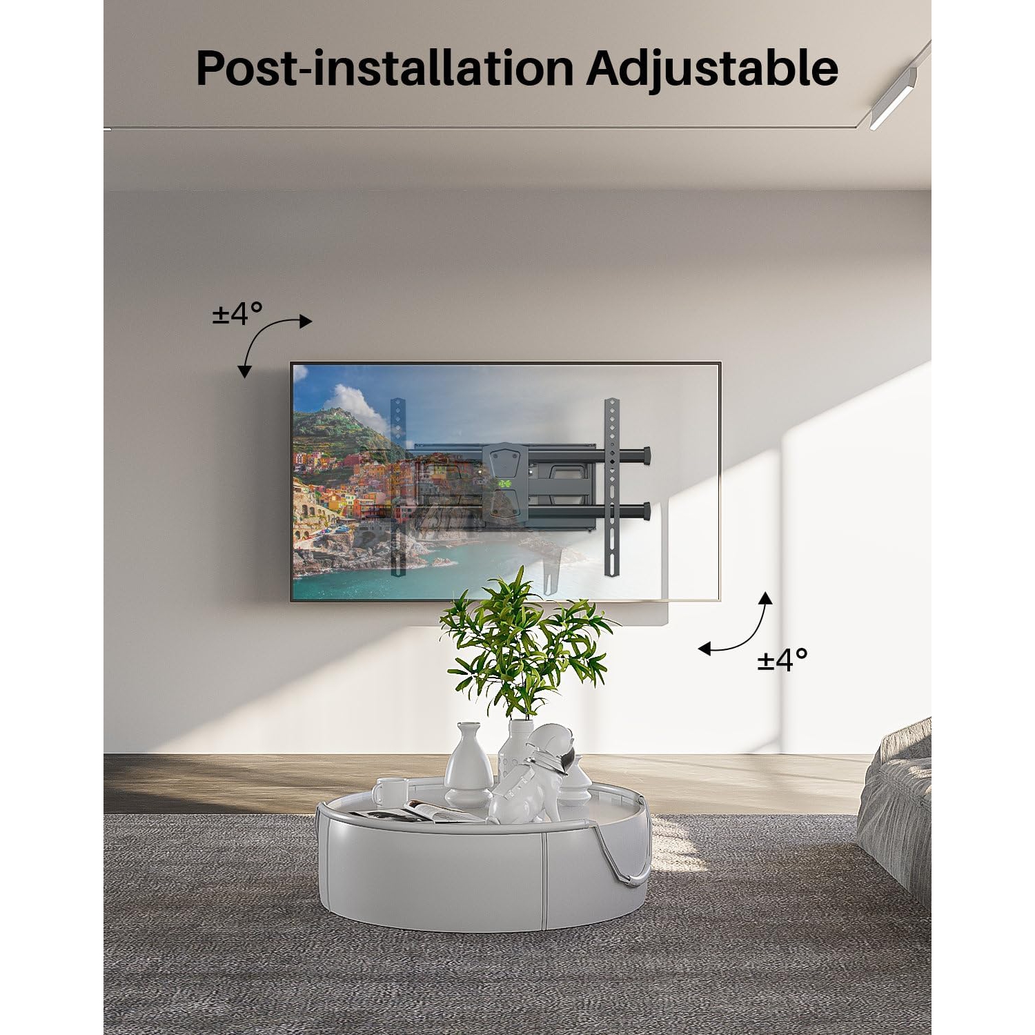 USX MOUNT Full Motion TV Wall Mount for 42"-84" TVs, Swivel and Tilt TV Mount, with Articulating 6 Arms, Max VESA 600x400mm, 120 lbs, 16" Wood Studs