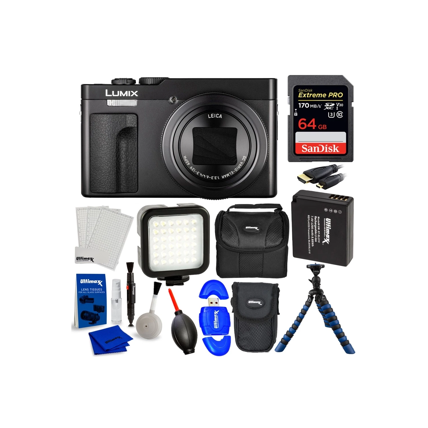 Appareil photo numérique TZ99/ZS99 de Panasonic DC-TZ99K - Ensemble d'accessoires de 12 pièces