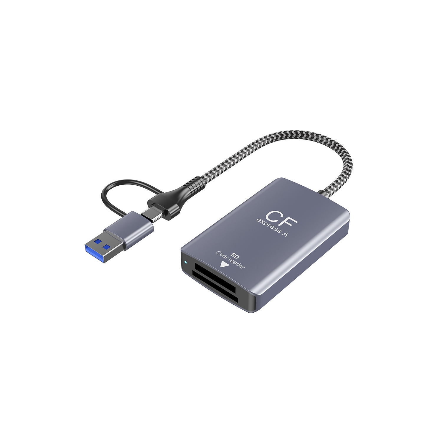 USB 3.2 Gen2 10Gbps High-Speed ​​Type A+SD DSLR Camera Memory Card Reader for Windows/Mac/Linux/Android