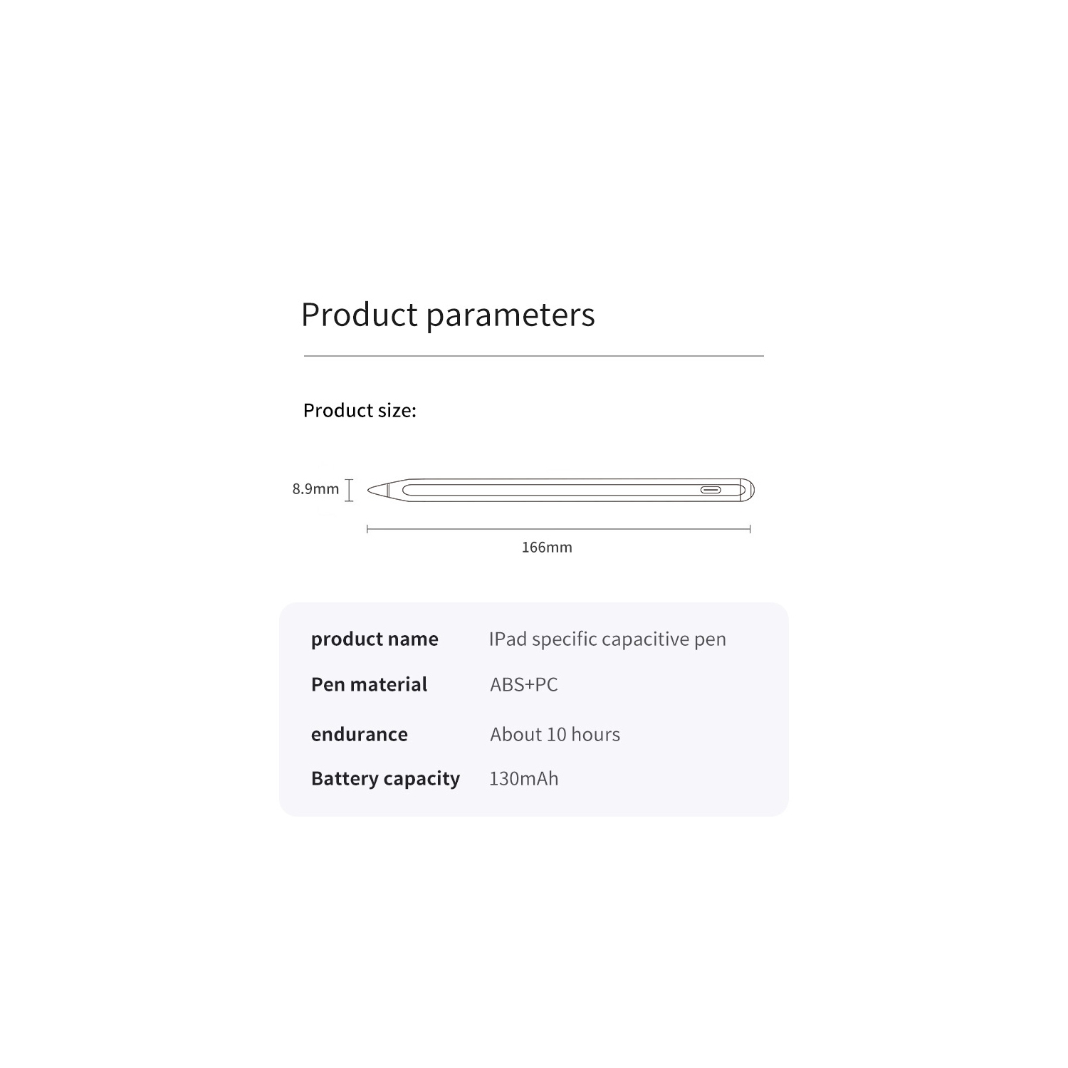 Stylo à écran tactile populaire pour 2ᵉ Génération Apple Pencil, stylet capacitif, stylet à dessin d'écran tactile - Blanc