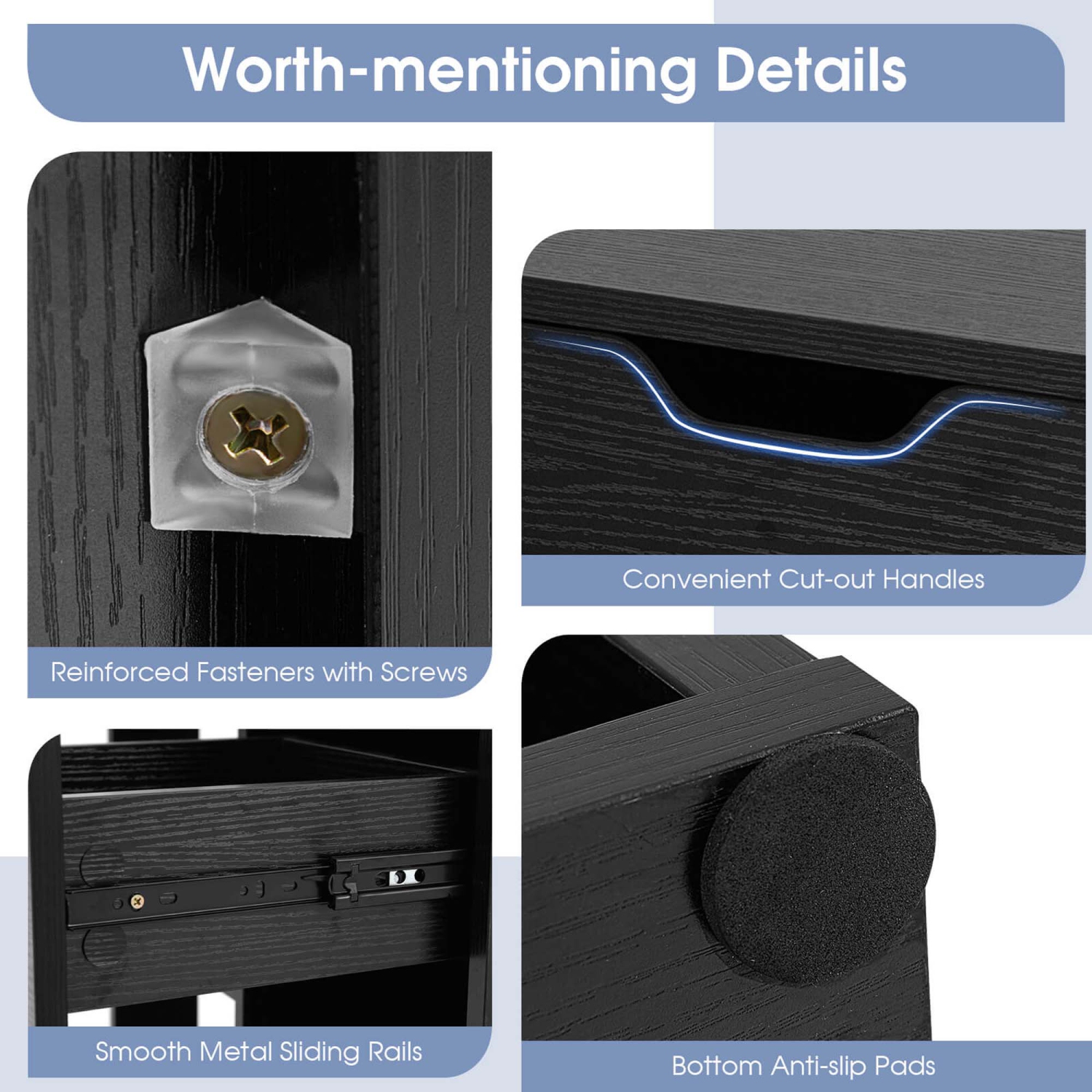 Costway 2 PCS 3-Cube Bookcase Organizer with 2-tier Wooden Storage Shelf & Pull-out Drawer