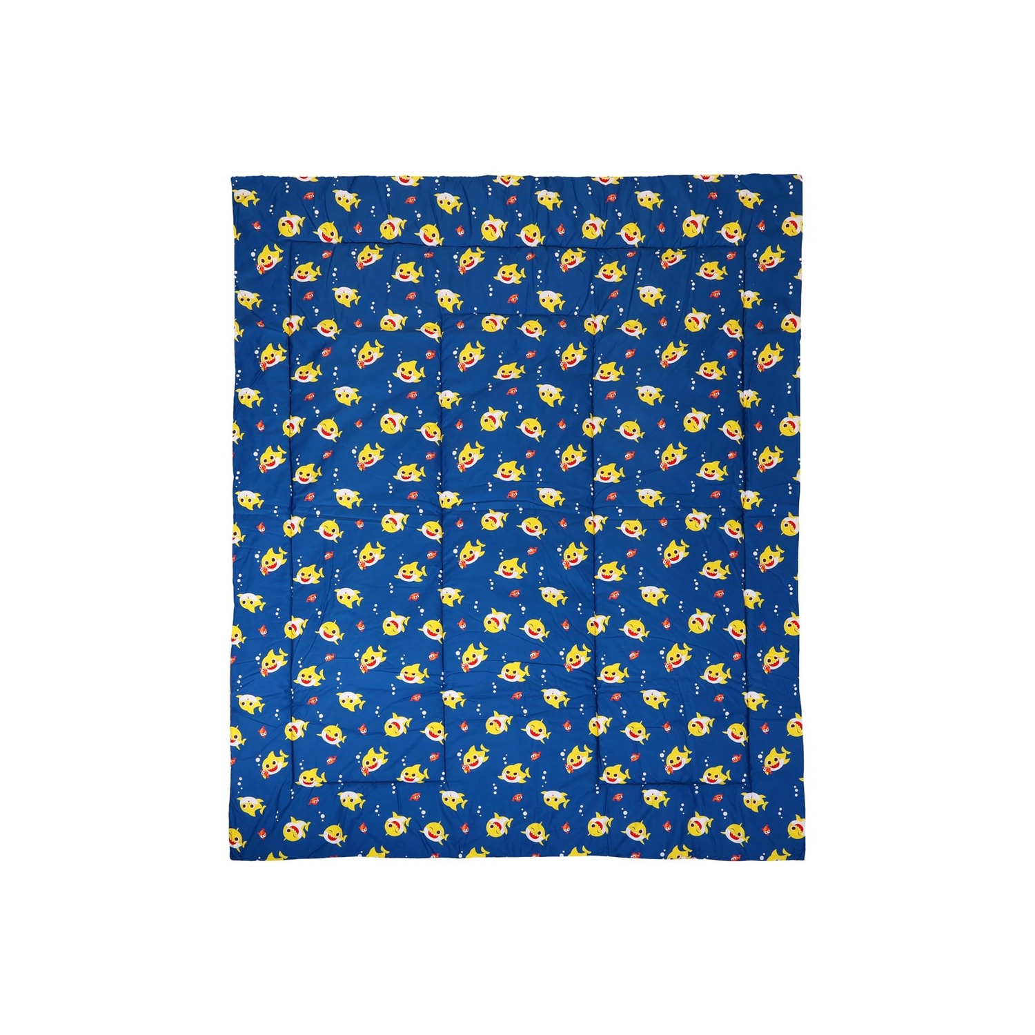 Ensemble de literie pour lit simple Baby Shark – Ensemble 4 pièces pour enfants avec couvre-lit, drap-housse, drap plat et taie d'oreiller