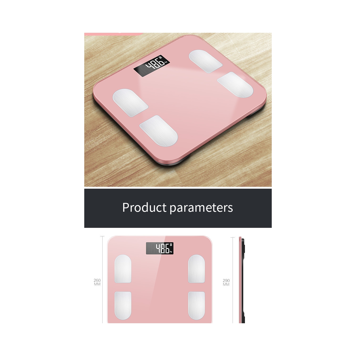 Professional Body Fat Scale - Multi-Indicator Analysis, Large LED Display, Accurate Measurement White