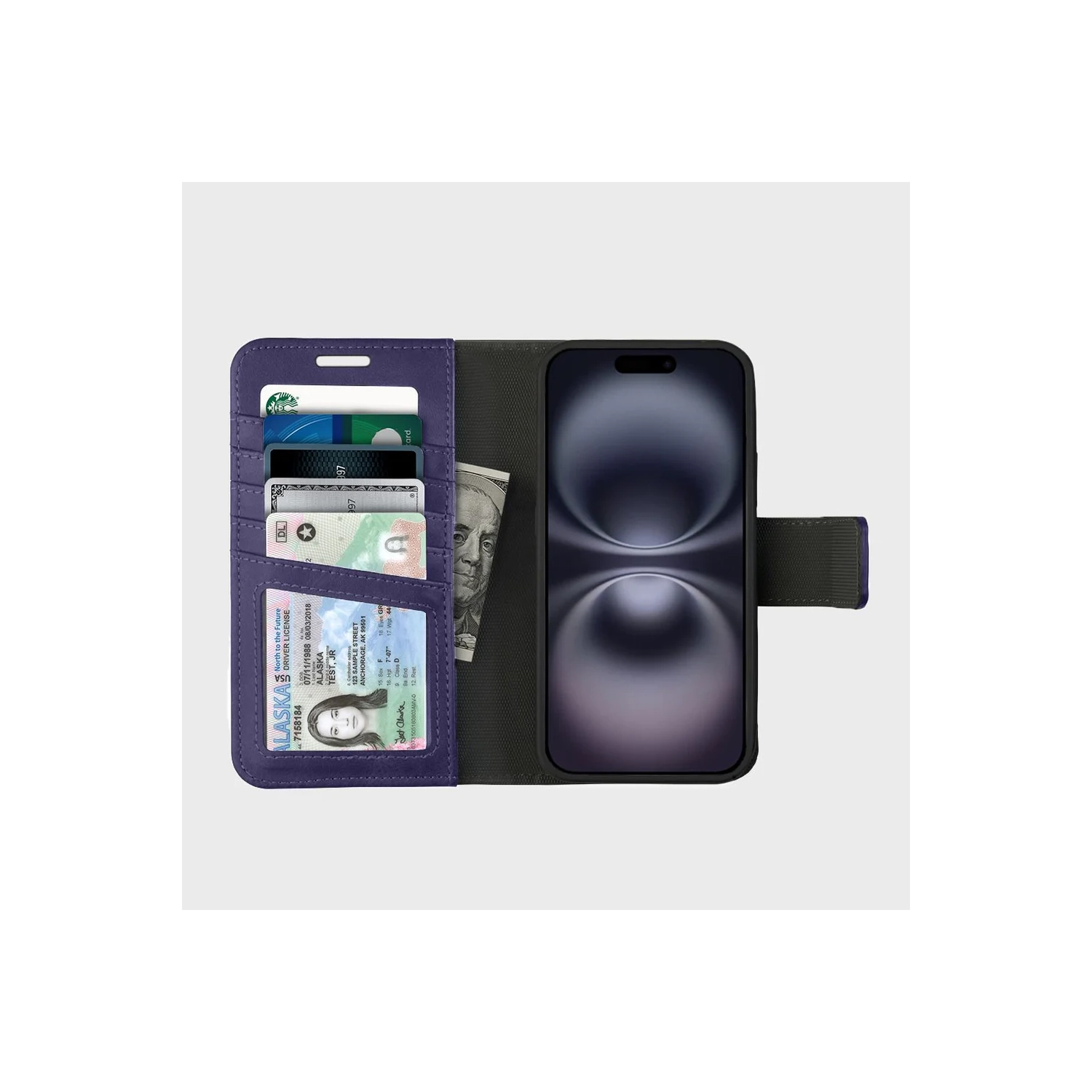 iPhone 17 Wallet Case With MagSafe - 5th Ave - Purple