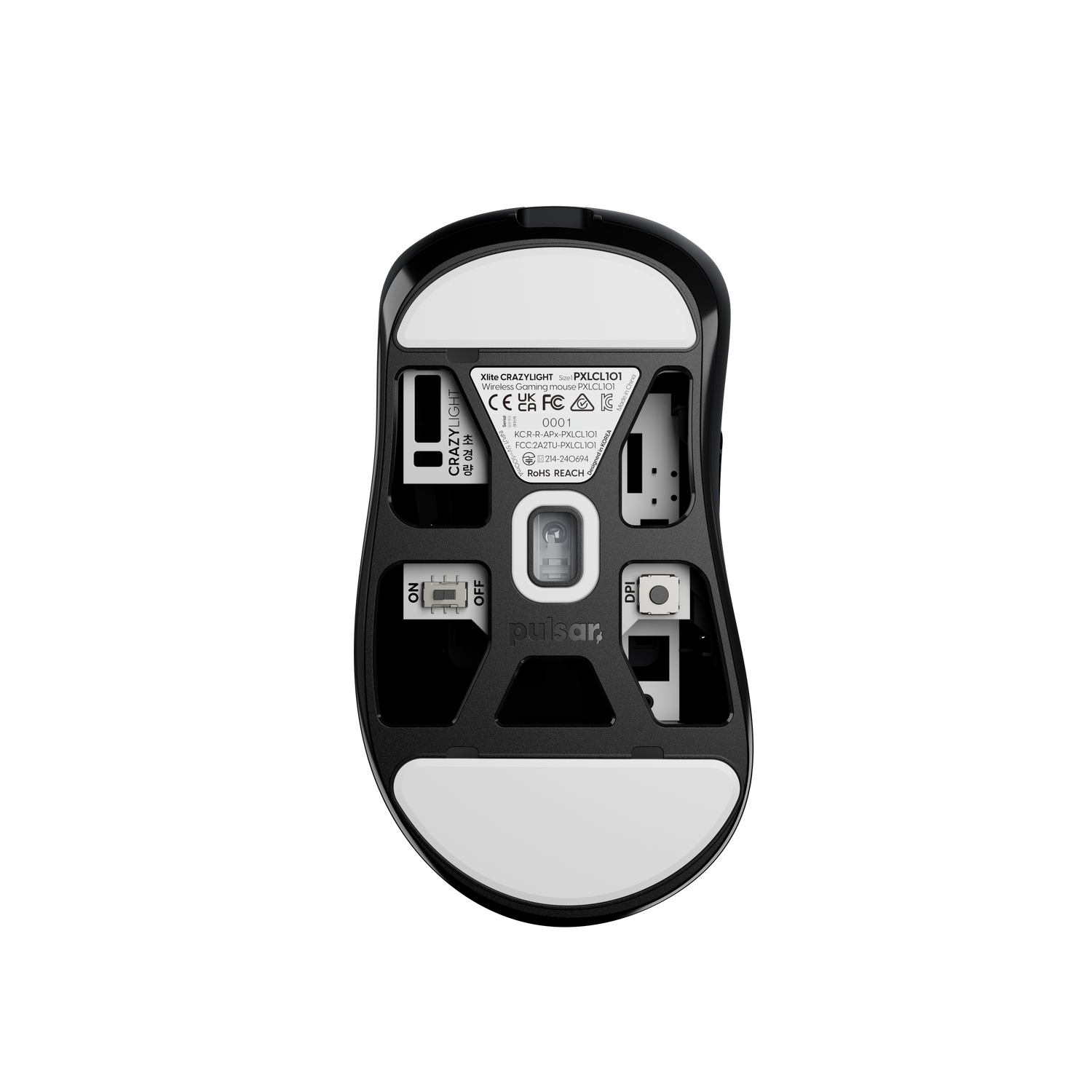 Pulsar Xlite Mini CRAZYLIGHT Wireless Gaming Mouse 41g Ultra-Lightweight, 8K Polling Rate, for FPS & Esports, Includes 8K Dongle, Jet Black