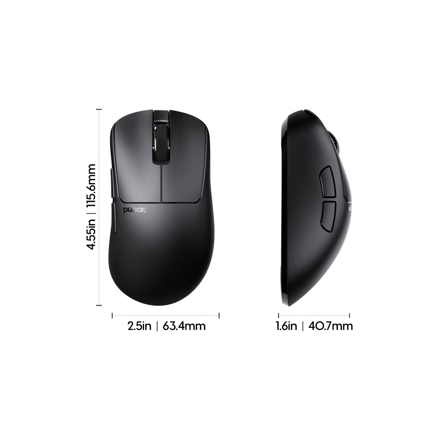 Pulsar Xlite Mini CRAZYLIGHT Wireless Gaming Mouse 41g Ultra-Lightweight, 8K Polling Rate, for FPS & Esports, Includes 8K Dongle, Jet Black