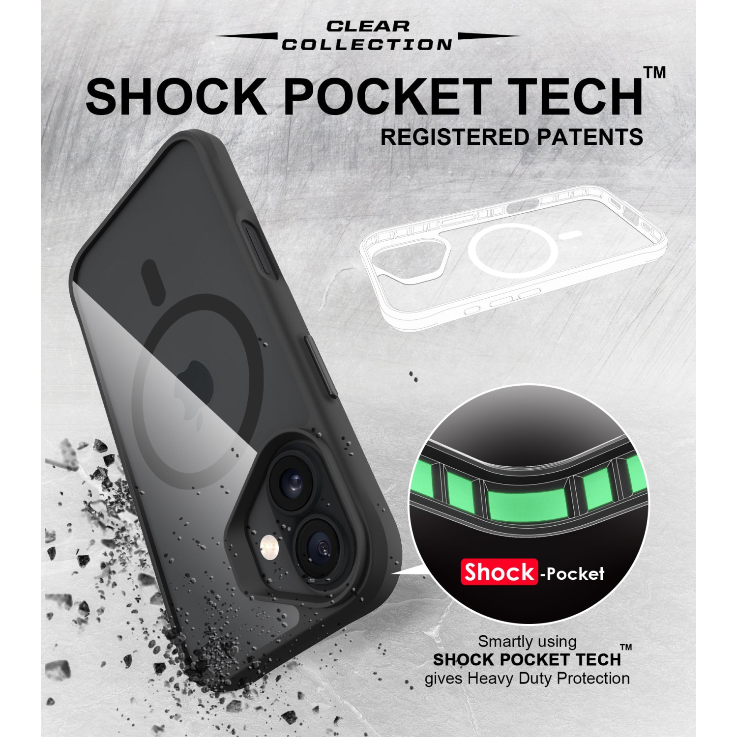 Uolo Soul+ iPhone 17 Drop Rated Military-Grade Protective [MagSafe] Hard Shell Case, Black