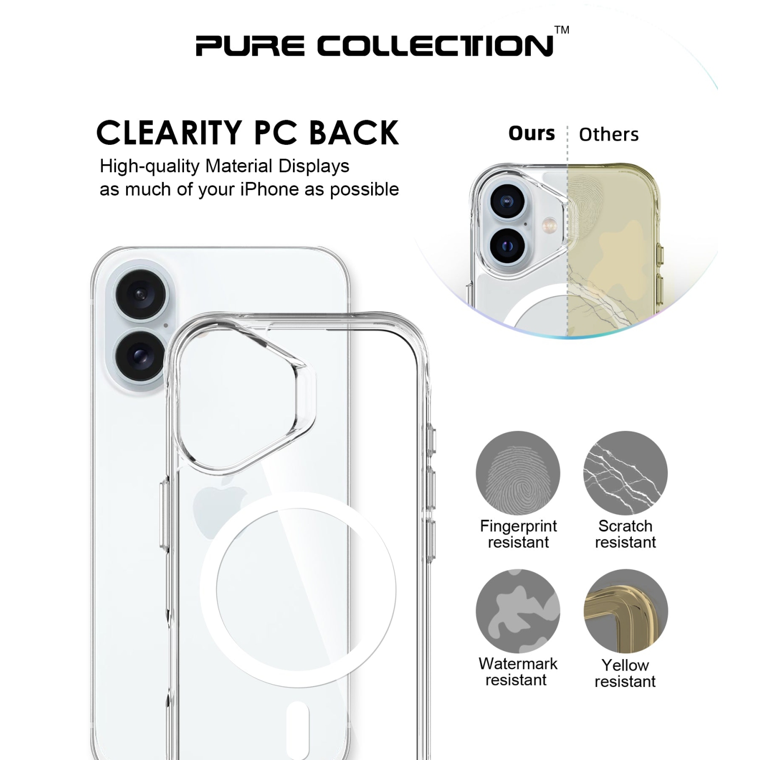 Uolo Soul+ iPhone 17 Drop Rated Military-Grade Protective [MagSafe] Hard Shell Case, Black