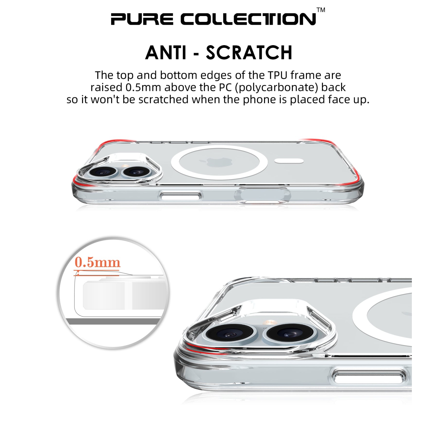 Uolo Soul+ iPhone 17 Drop Rated Military-Grade Protective [MagSafe] Hard Shell Case, Black