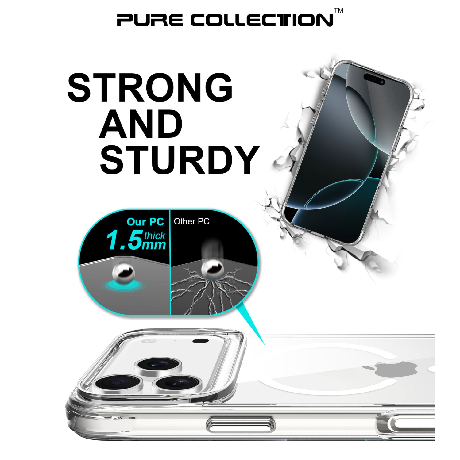 Uolo Soul+ iPhone 17 Pro Drop Rated Military-Grade Protective [MagSafe] Hard Shell Case, Clear