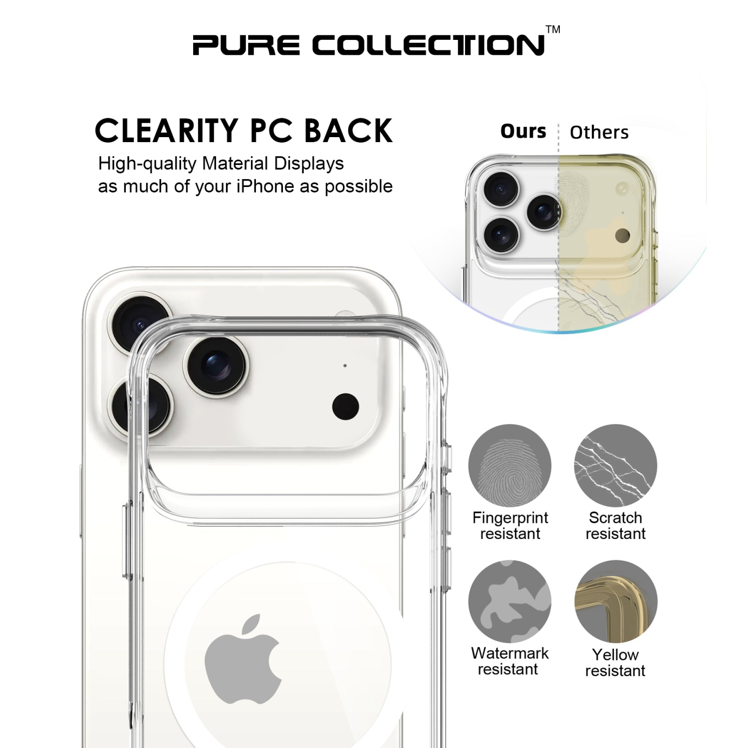 Uolo Soul+ iPhone 17 Pro Drop Rated Military-Grade Protective [MagSafe] Hard Shell Case, Clear