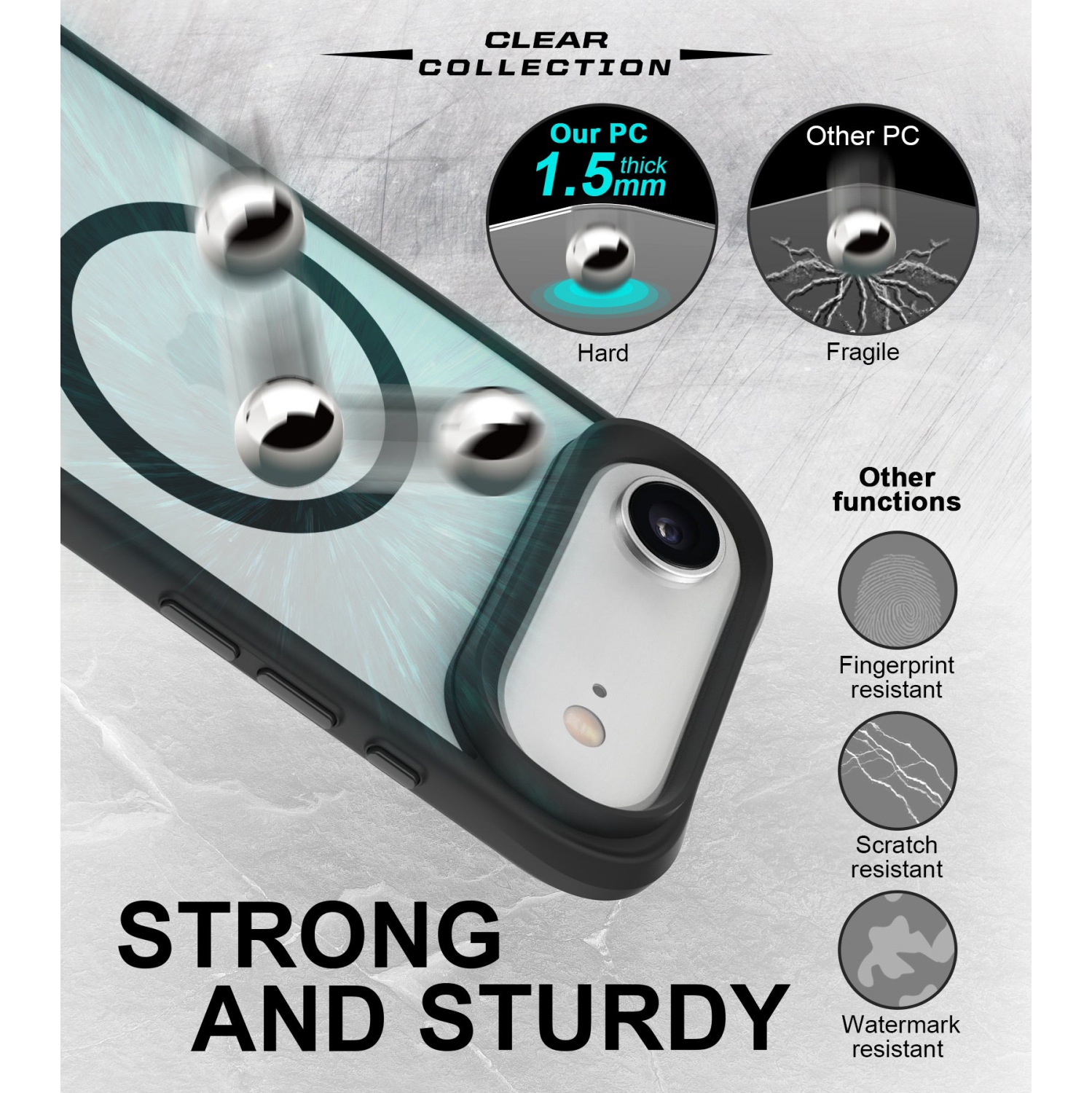 Uolo Soul+ iPhone Air Drop Rated Military-Grade Protective [MagSafe] Hard Shell Case, Clear