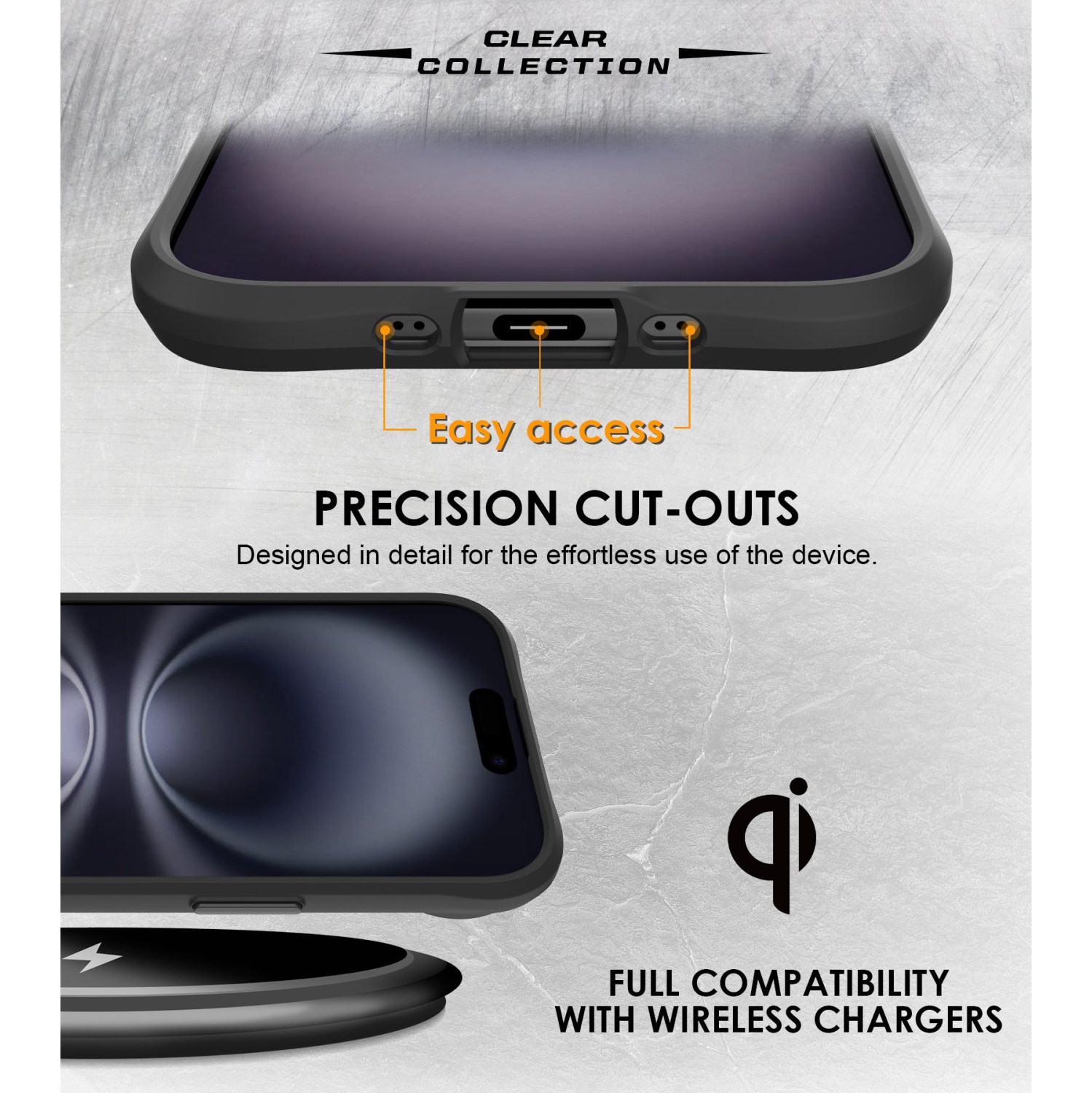 Uolo Soul+ iPhone Air Drop Rated Military-Grade Protective [MagSafe] Hard Shell Case, Black