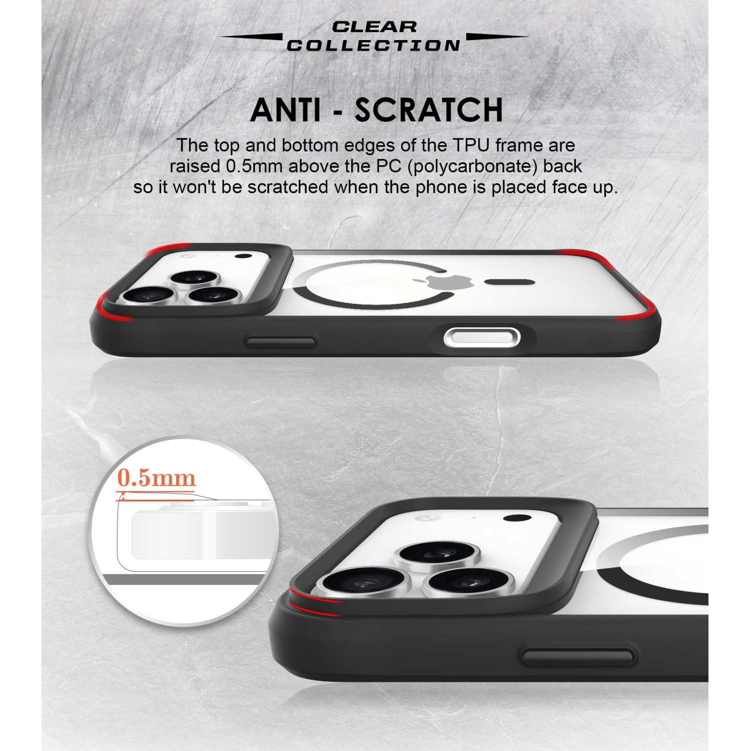 Uolo Soul+ iPhone 17 Pro Drop Rated Military-Grade Protective [MagSafe] Hard Shell Case, Black