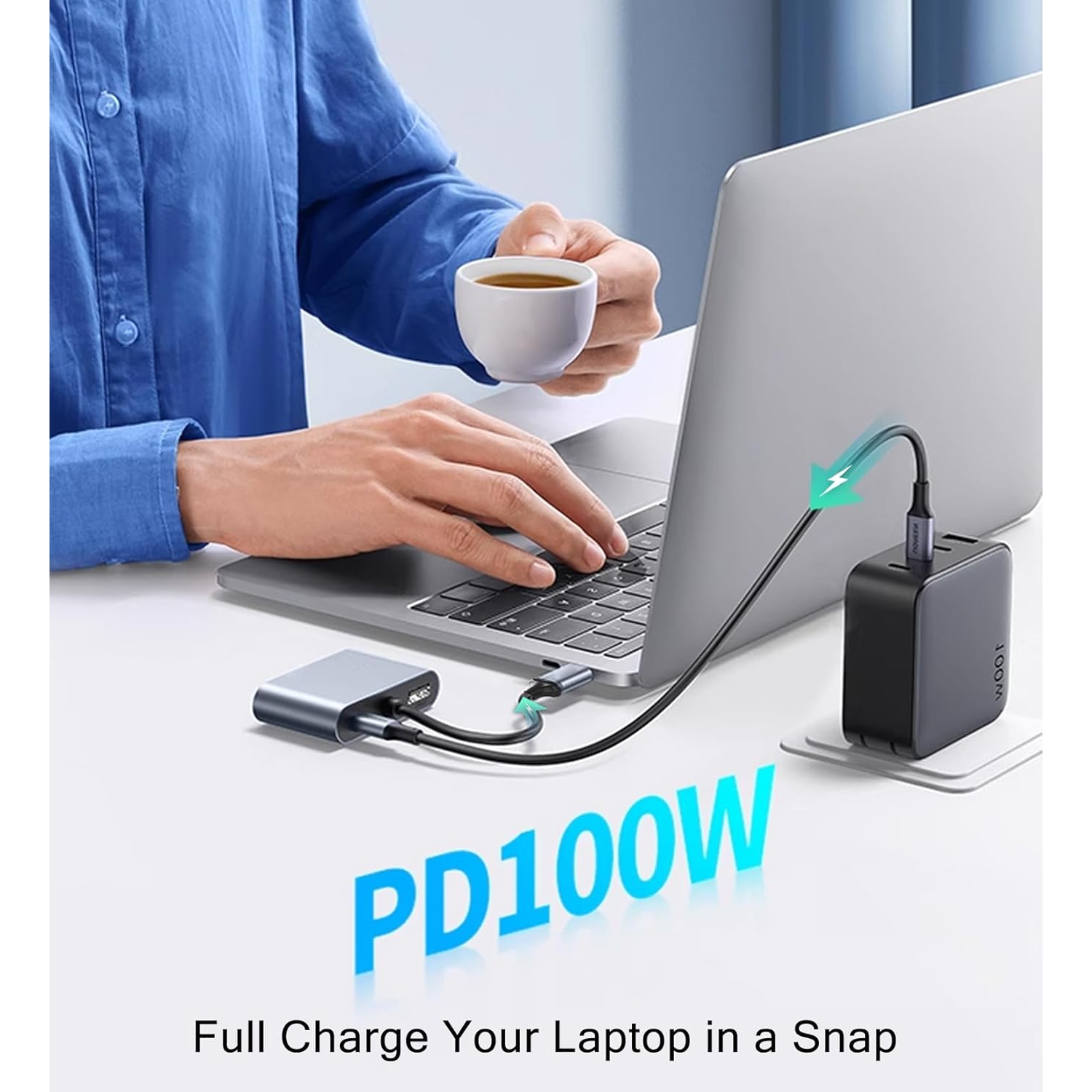 USB C to HDMI VGA Adapter for Dual Monitor, 4 in 1 USB C Hub with 4K HDMI, 1080P VGA, USB 3.0 5Gbps 100W PD, Laptop Docking Station Compatible for