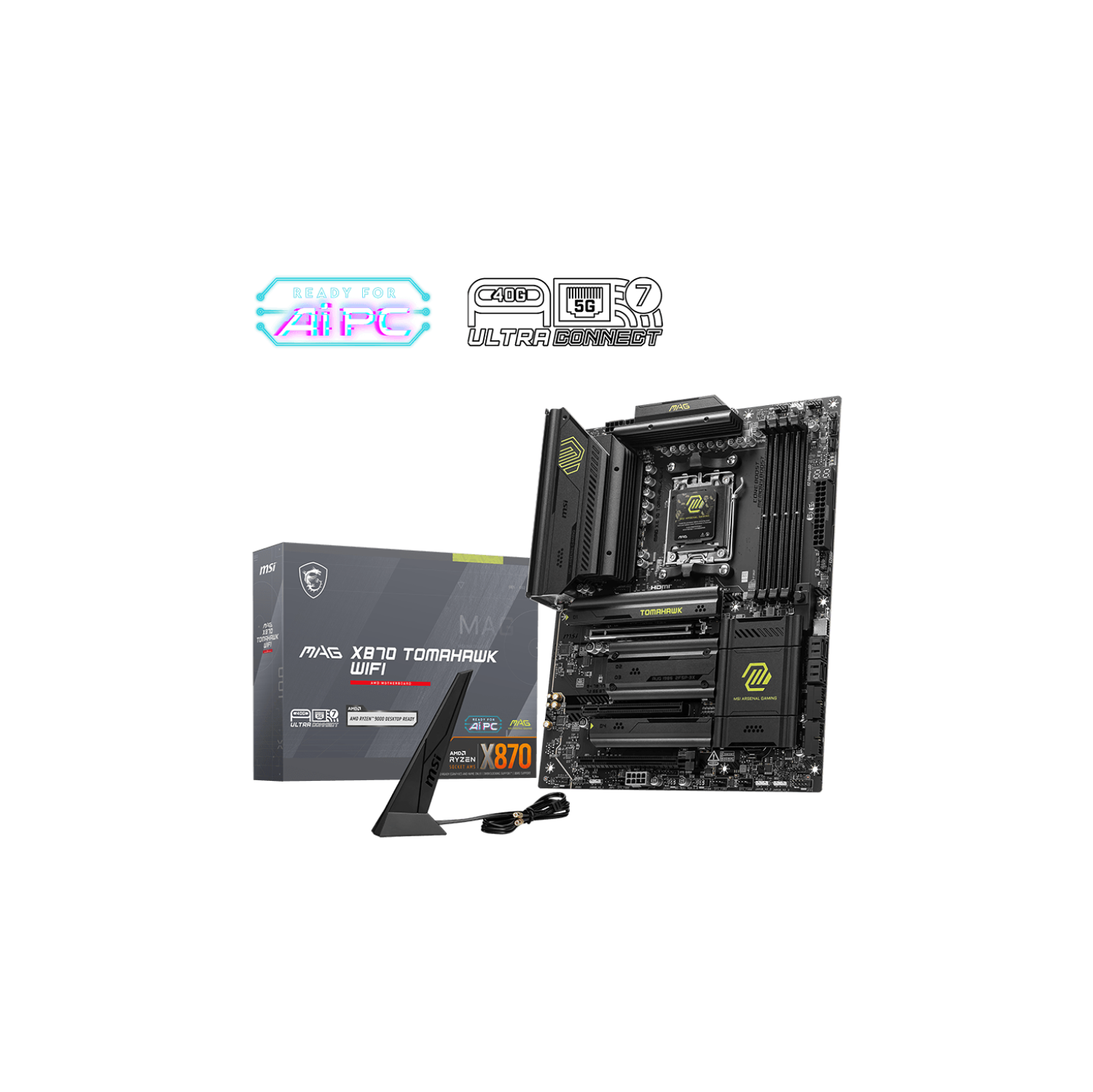 MSI MAG X870 TOMAHAWK WIFI AM5 ATX Gaming Motherboard, 4x SATA 6Gb/s, AMD Wi-Fi 7,USB 4.0