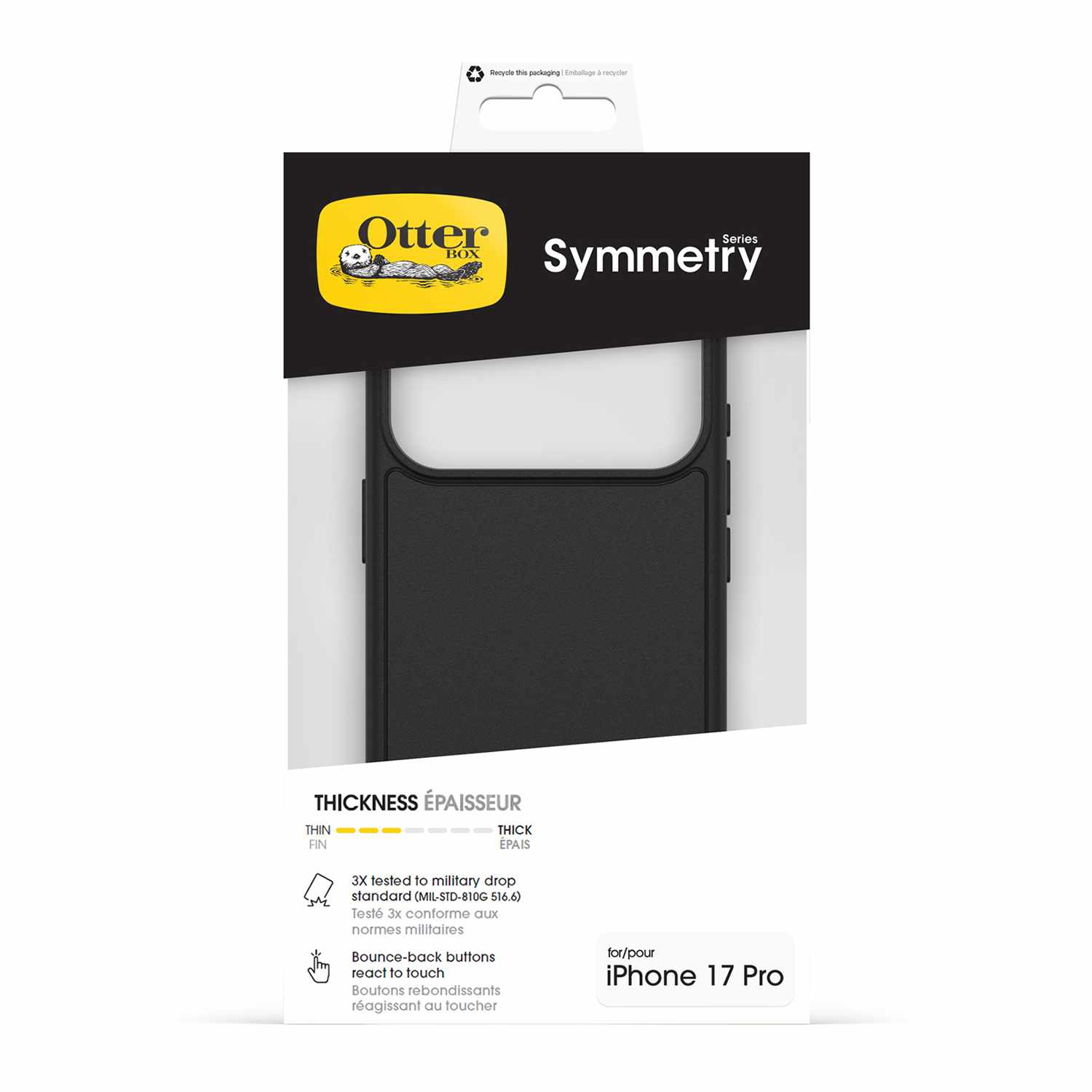 OtterBox Symmetry MagSafe Case w/Camera Control in Bulk Packaging iPhone 17 Pro Black
