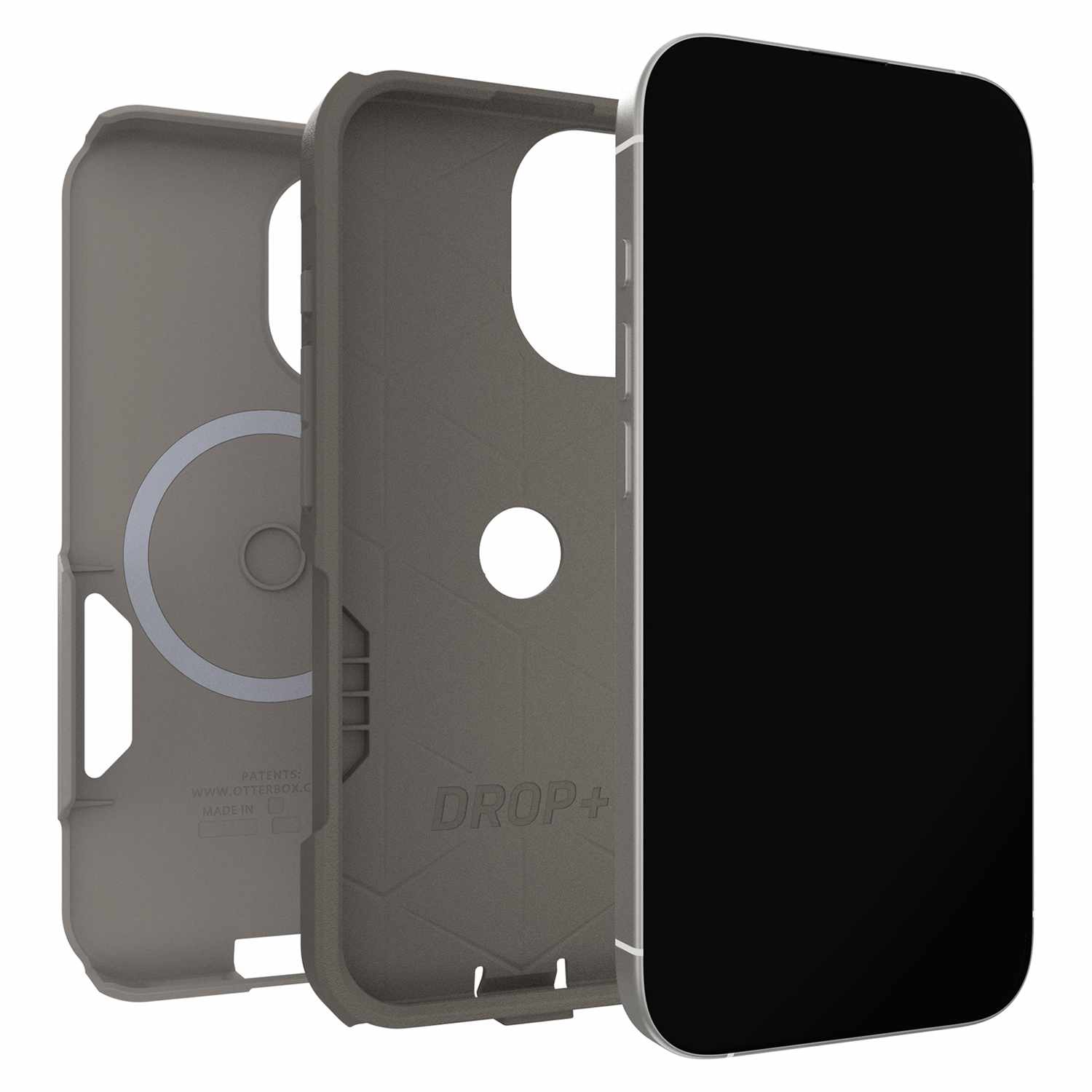 Étui MagSafe Commuter d'OtterBox avec commande de caméra pour iPhone 17 - Gris confort