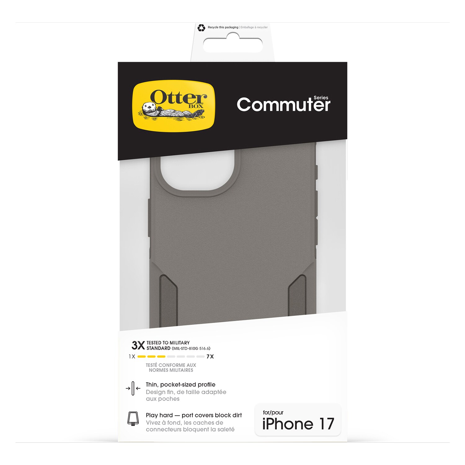 Étui MagSafe Commuter d'OtterBox avec commande de caméra pour iPhone 17 - Gris confort