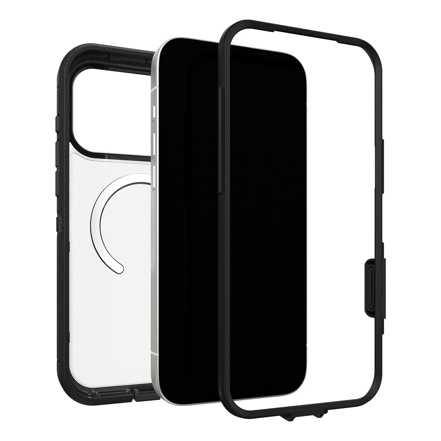 OtterBox Defender Pro XT Clear MagSafe Case w/Holster in Bulk Packaging iPhone 17 Pro Max Dark Side