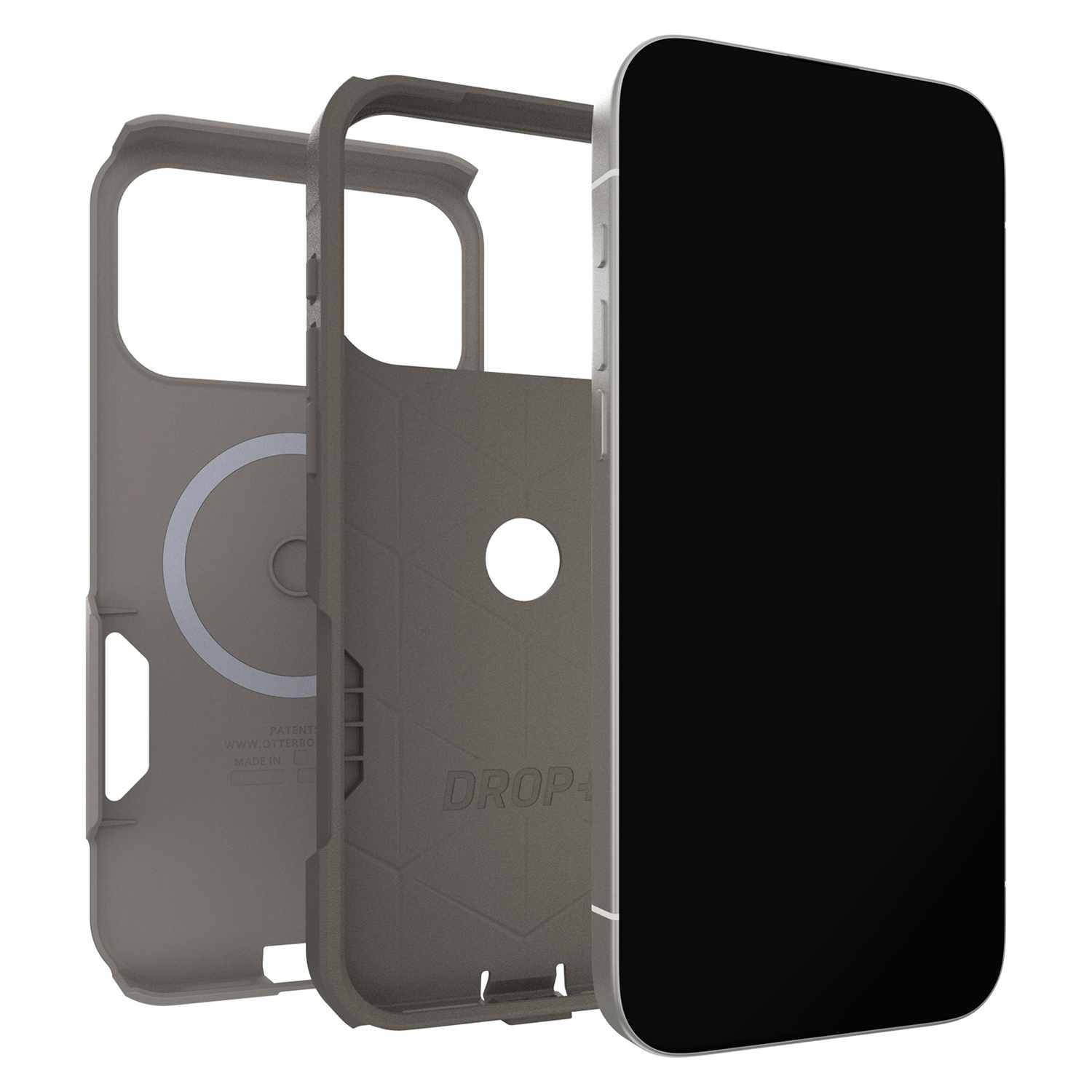 Étui MagSafe Commuter d'OtterBox avec commande de caméra pour iPhone 17 Pro Max confort gris