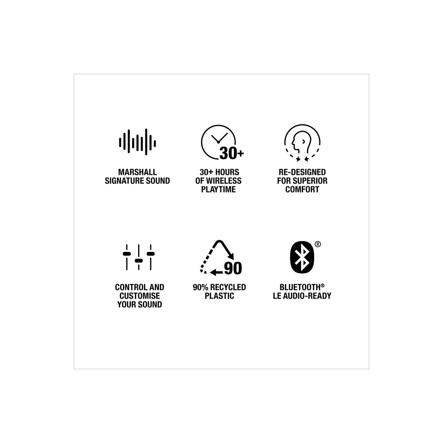 Boîte ouverte - Écouteurs 100 % sans fil Minor IV de Marshall, noir