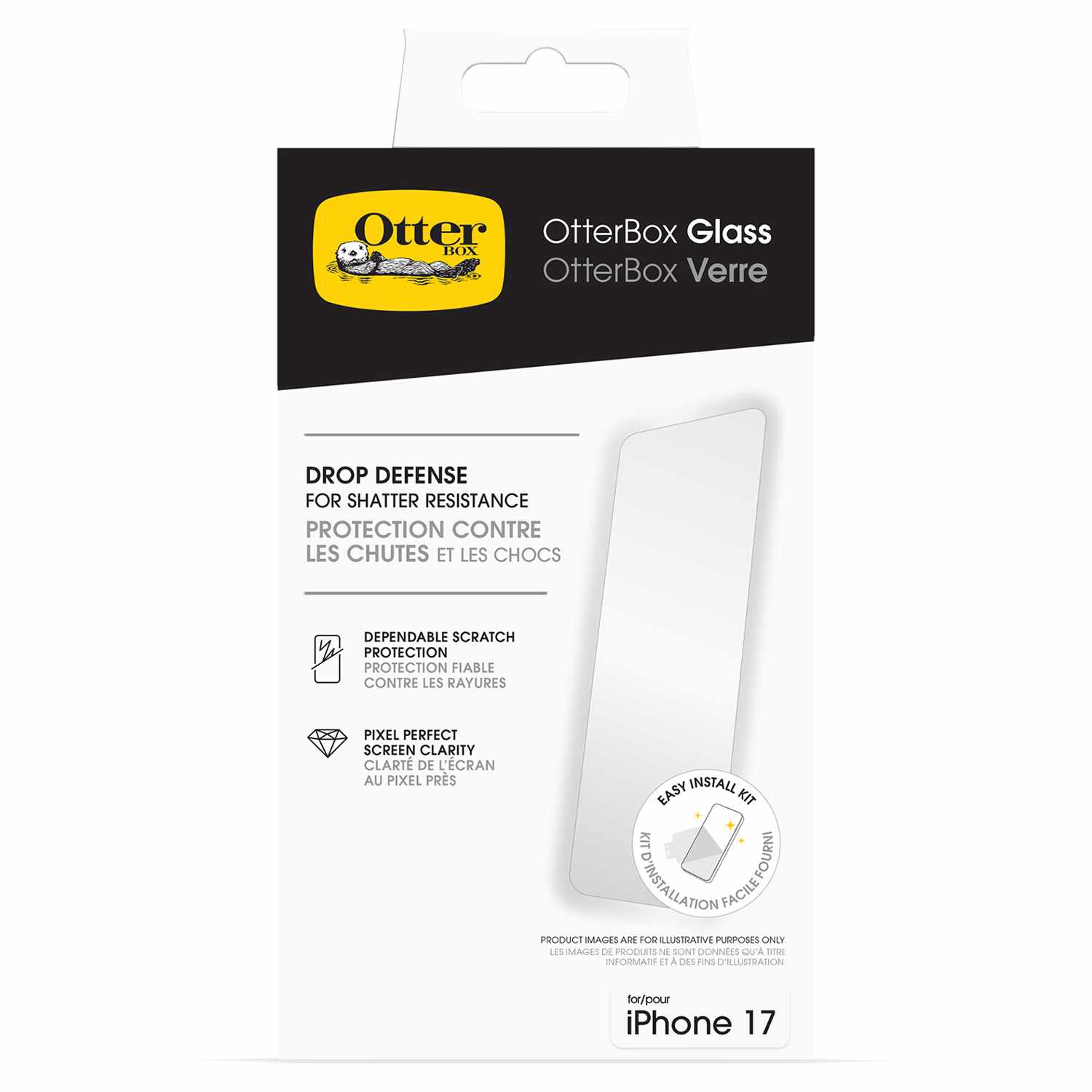 Protecteur d'écran en verre transparent d'OtterBox pour iPhone 17