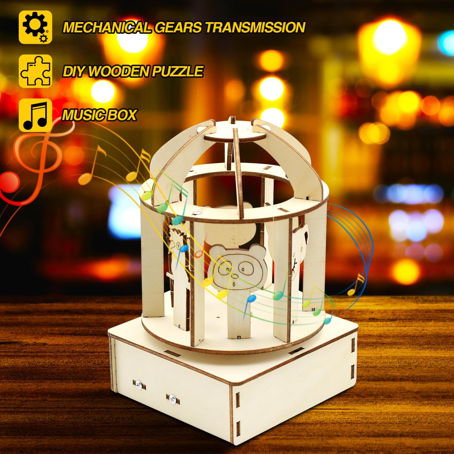 4 in 1 STEM Kits, Science Kits for Kids Ages 8-10-12, Wooden Building Toys, STEM Activities Projects 3D Puzzles Music Box, Christmas Birthday Crafts