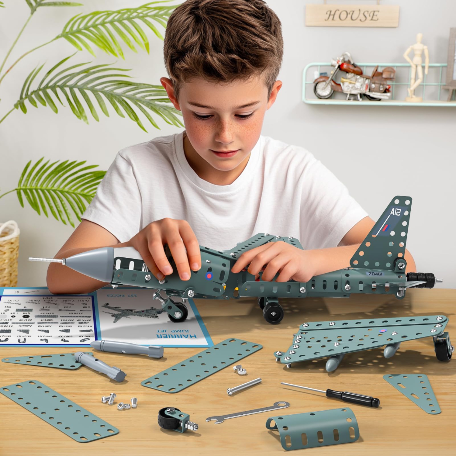 DIY Building STEM Projects Toys for Kids Boys Girls Ages 8-12-16, Assembly Science Kit Model Plane Birthday Gift Toy for Kids Boys 8 9 10 11 12 Years